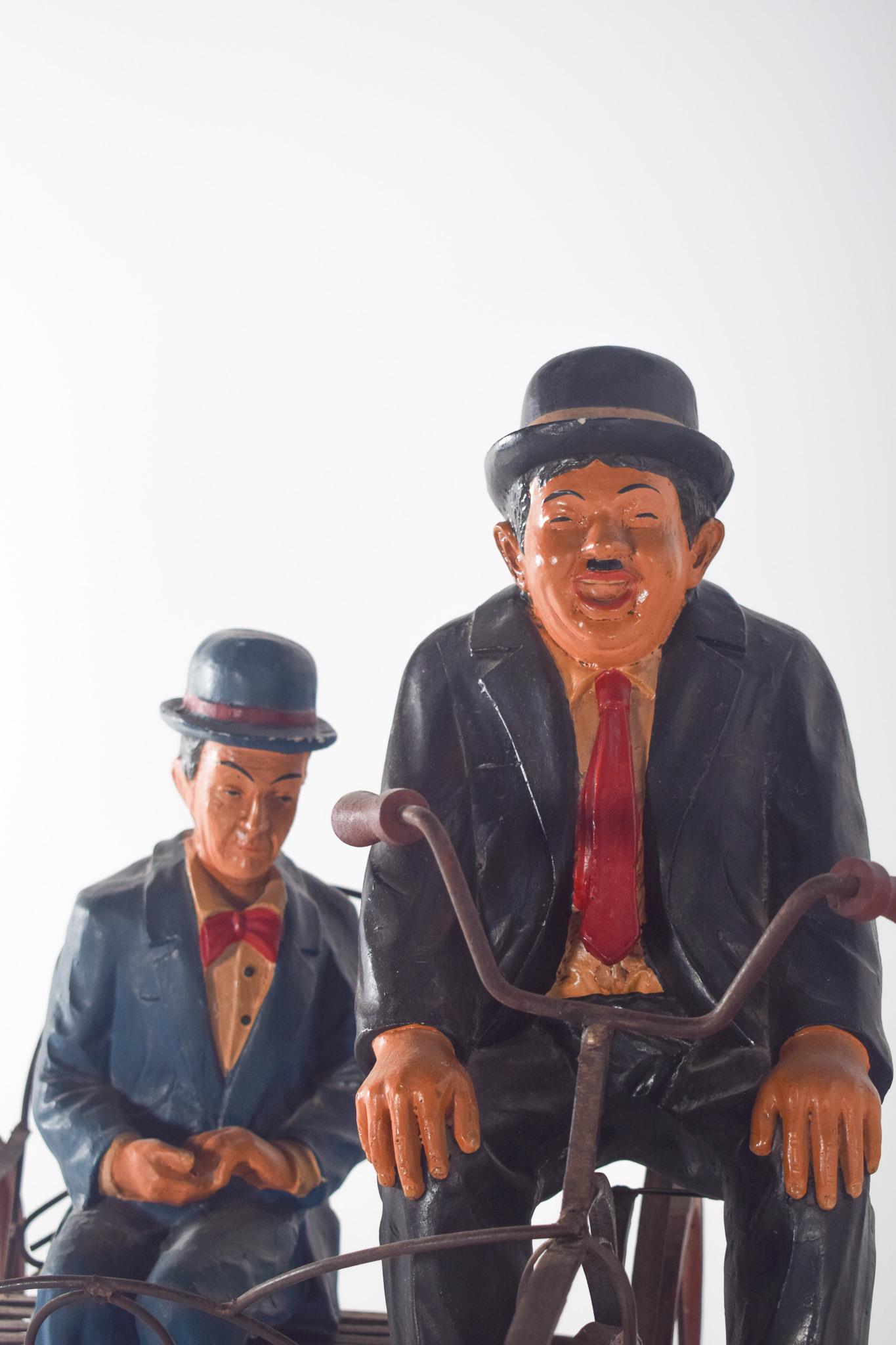 20th Century Sculpture Depicting Bucha and Estica on a Bicycle For Sale