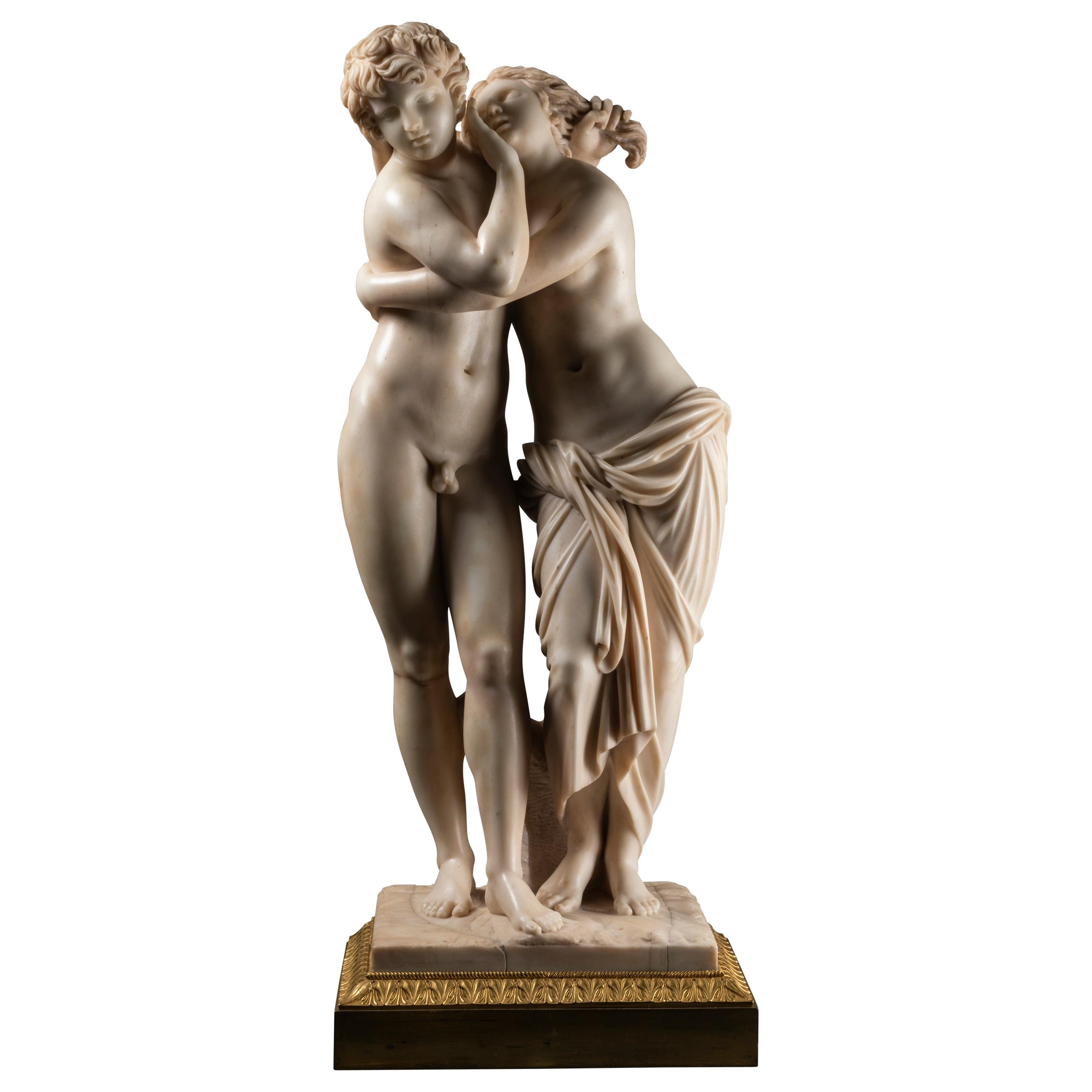 Sculpture Depicting Byblis & Caunis, White Marble, Late 18th Century