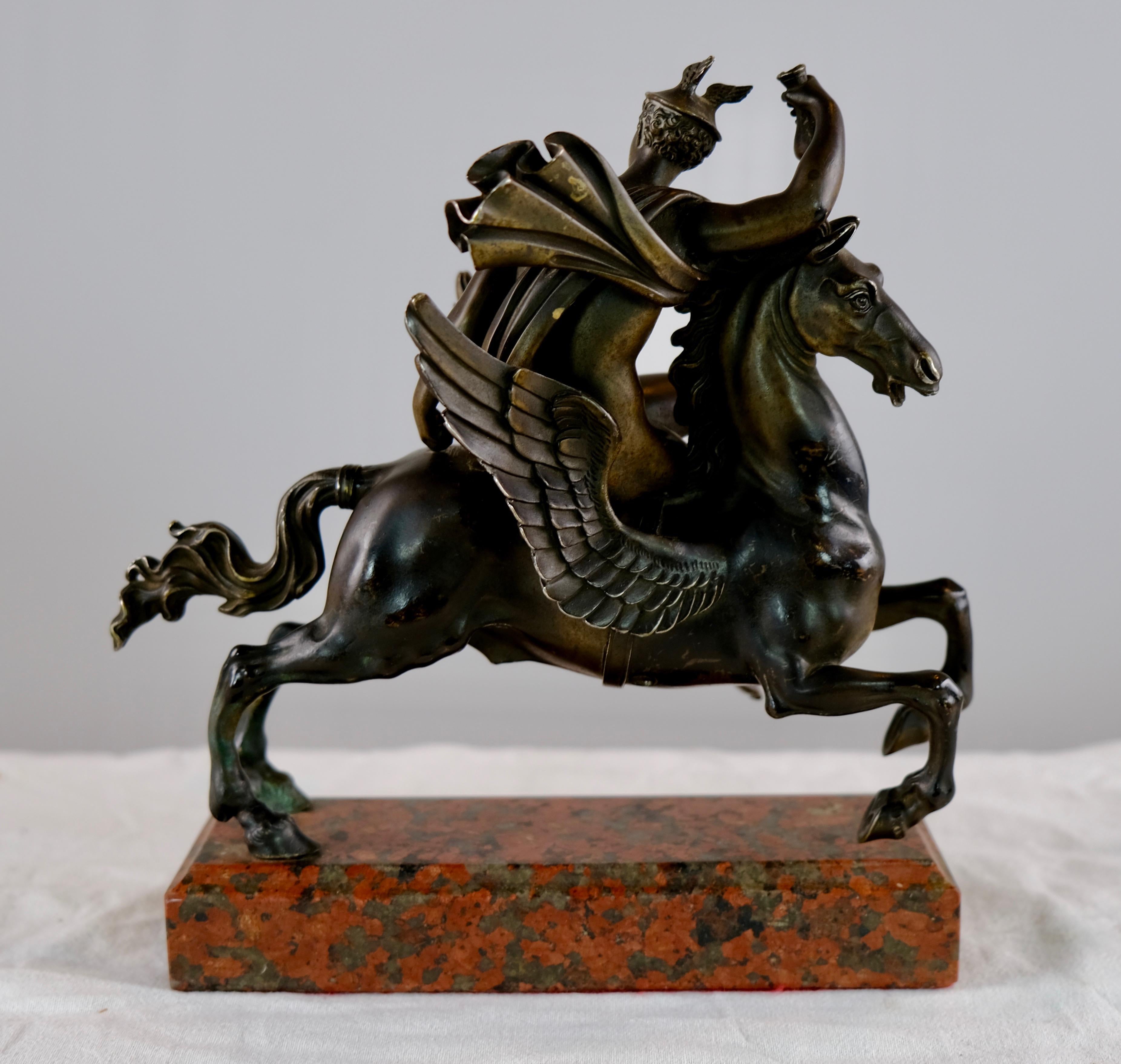 Italian Sculpture Depicting Mercurius Riding Pegasus, Italy Made Around Year 1800