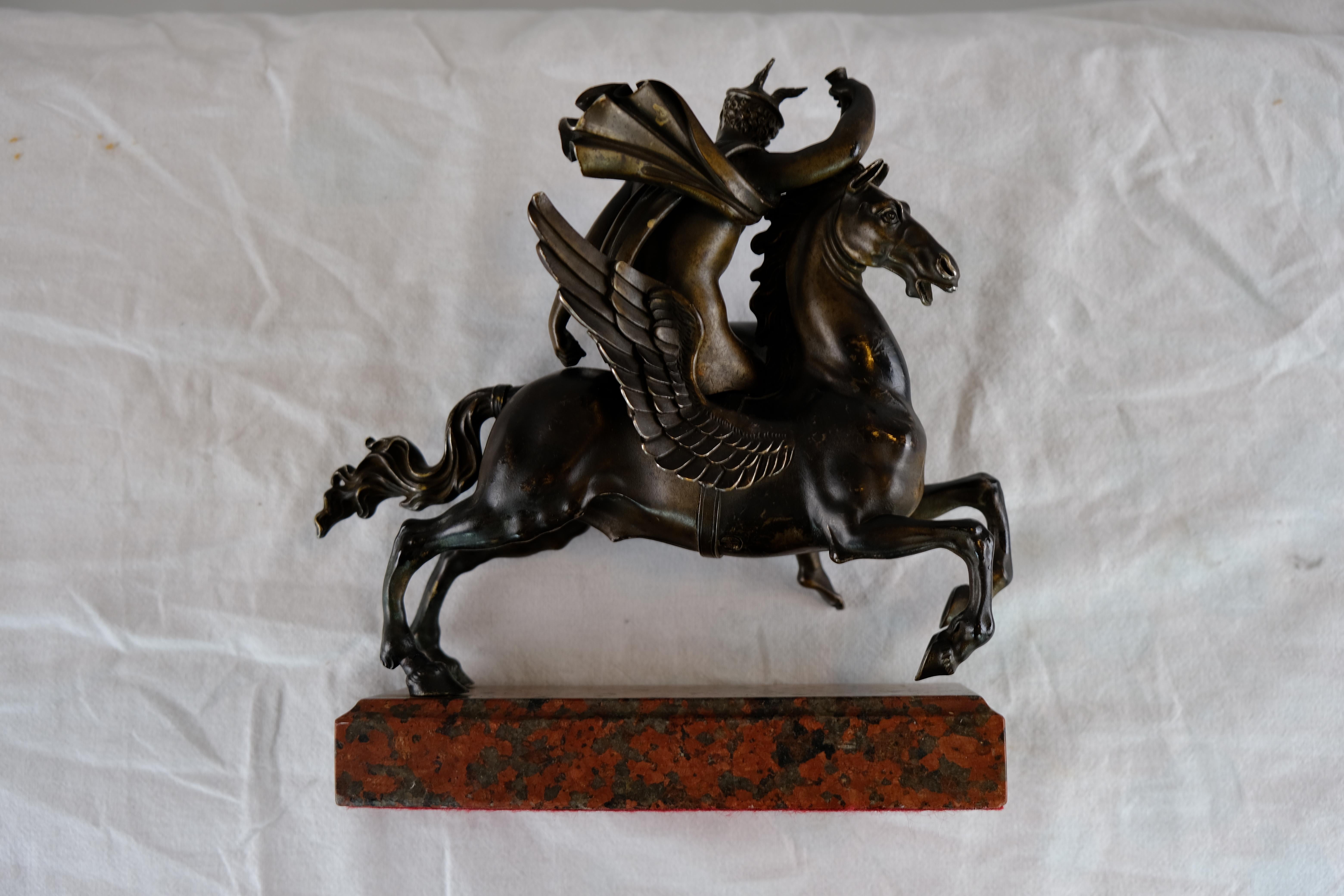 Sculpture Depicting Mercurius Riding Pegasus, Italy Made Around Year 1800 In Good Condition In Stockholm, SE