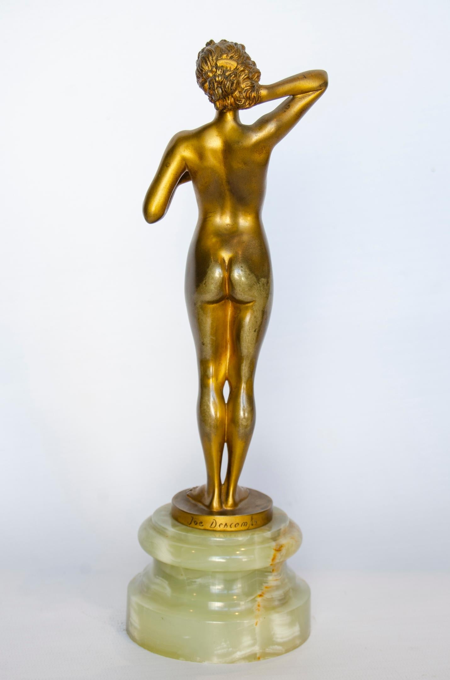 Nude fem sculpture (Descomps)
gilt bronze and onyx material
perfect condition with natural wear
Art Deco, 1920.