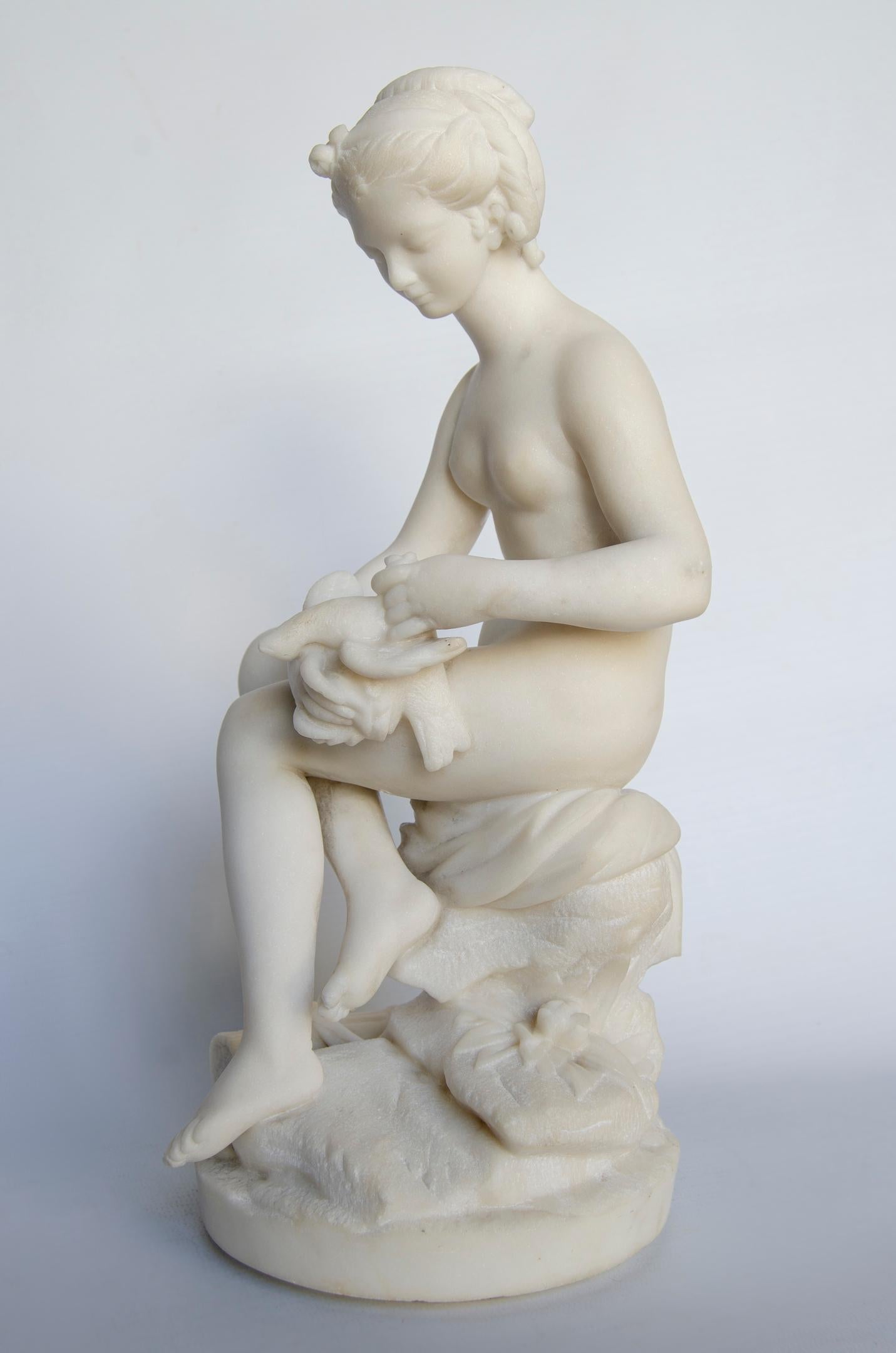Sculpture (Diana the huntress) marble
marble material
origin Italy without signature
perfect condition without restoring.