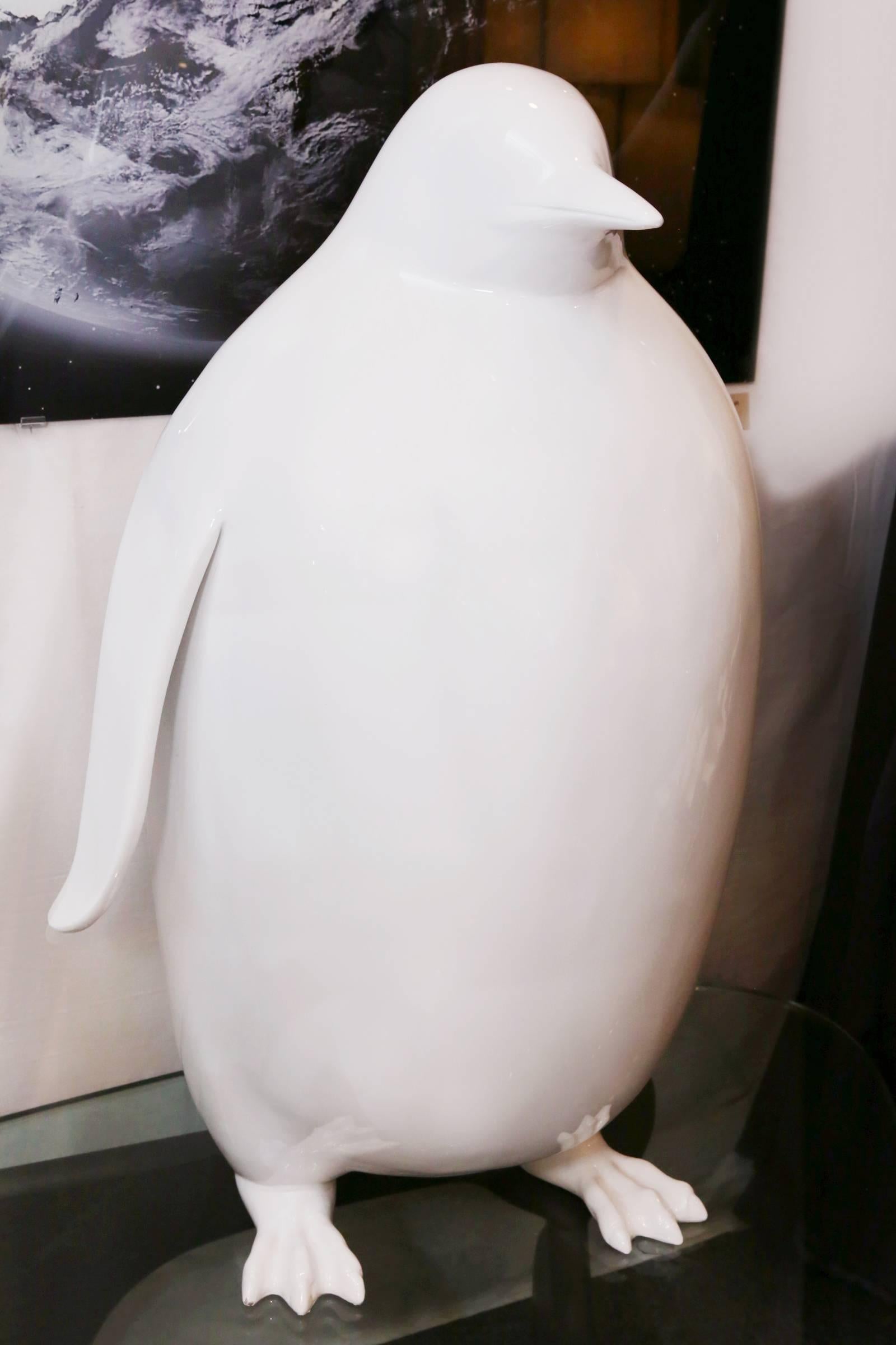 French Sculpture Emperor Penguin in Lacquered Resin