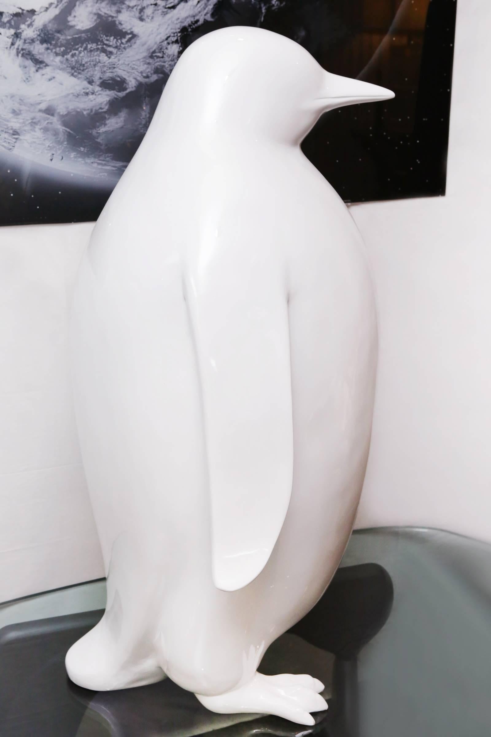 French Sculpture Emperor Penguin in Lacquered Resin For Sale