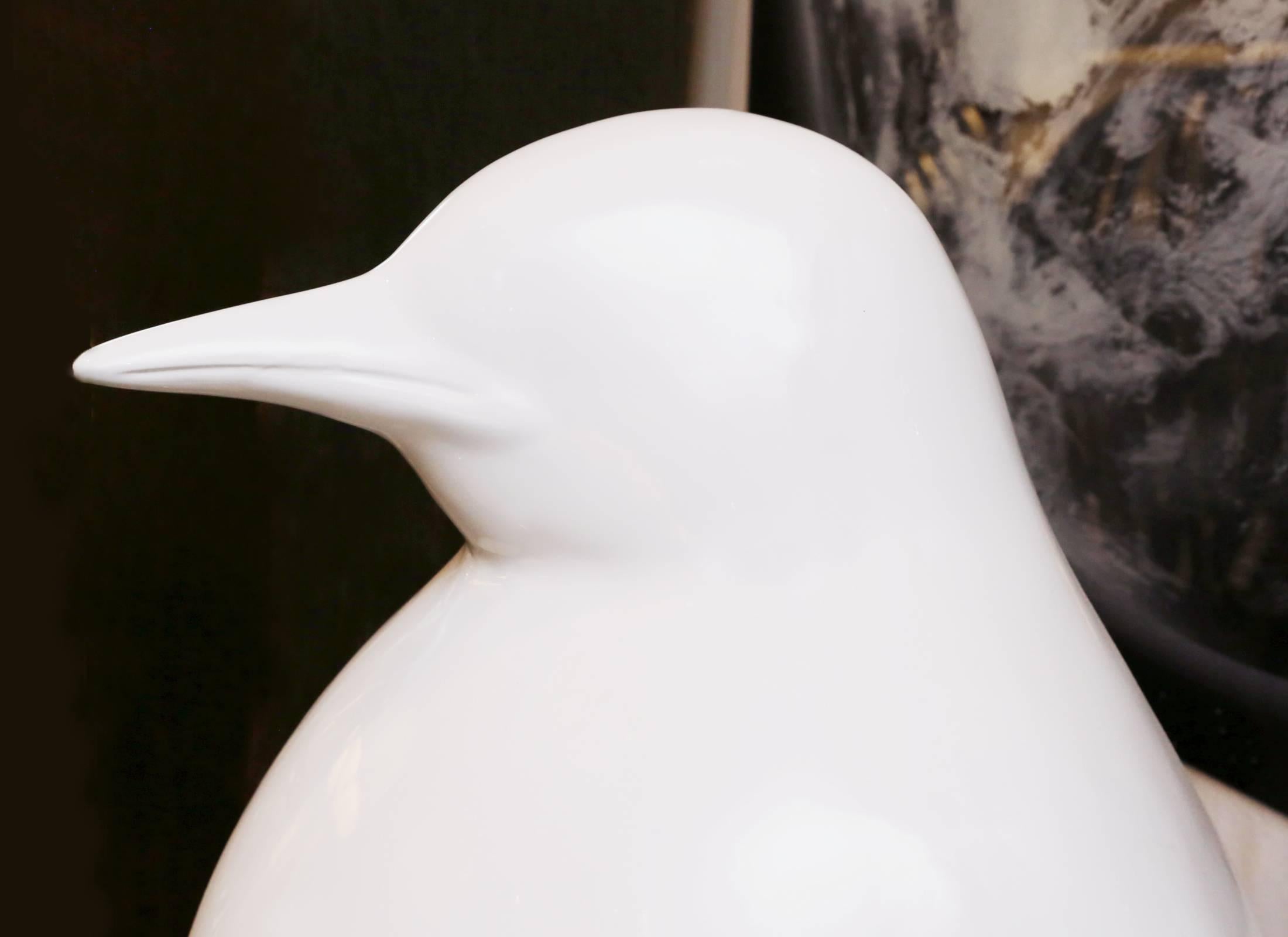Contemporary Sculpture Emperor Penguin in Lacquered Resin For Sale