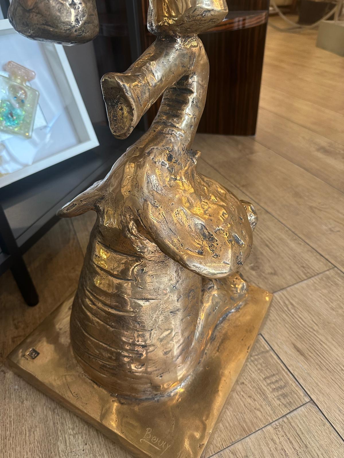 XXIe siècle et contemporain Sculpture en bronze doré 