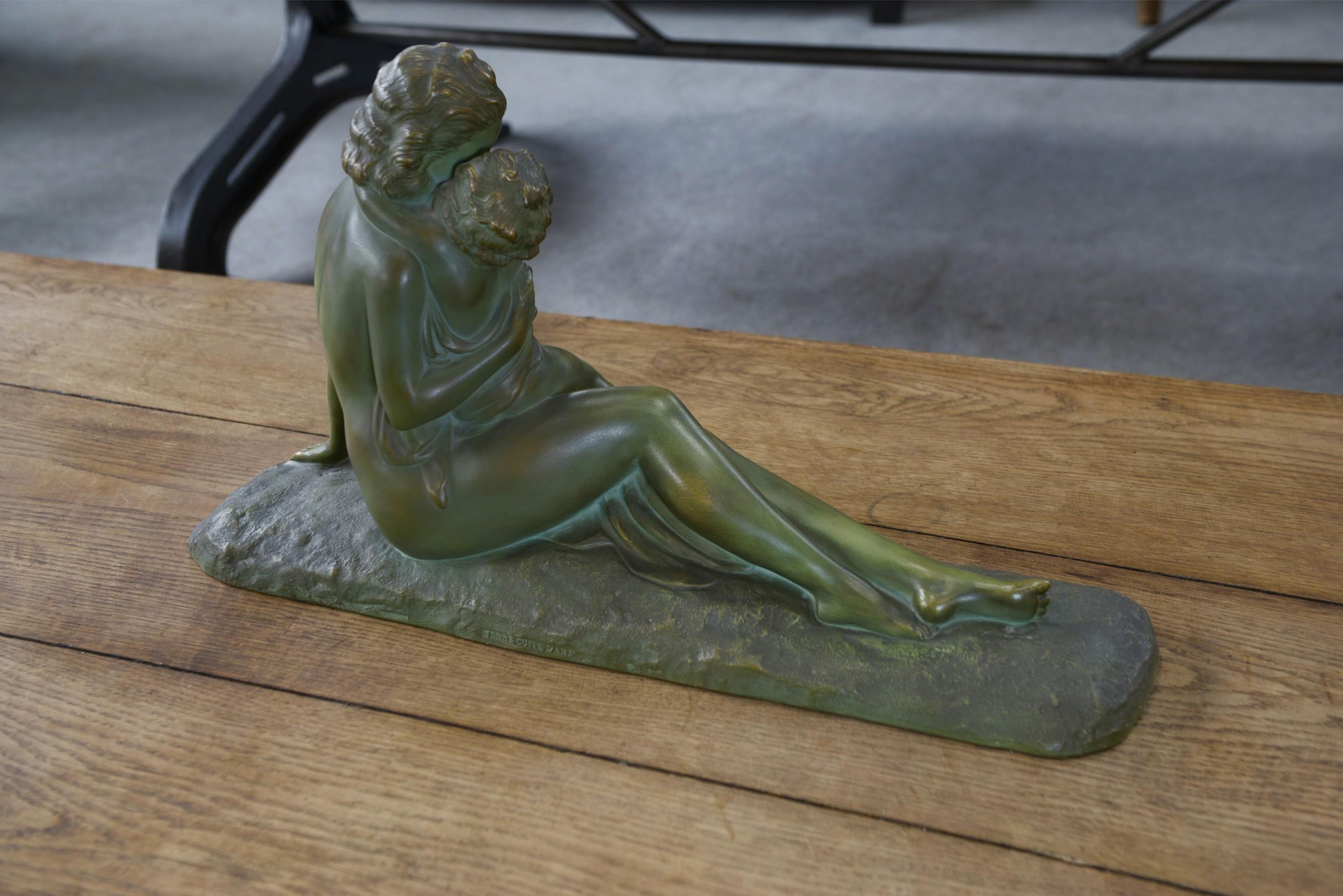 Sculpture en terre cuite patine bronze par Ugo Cipriani en vente 8