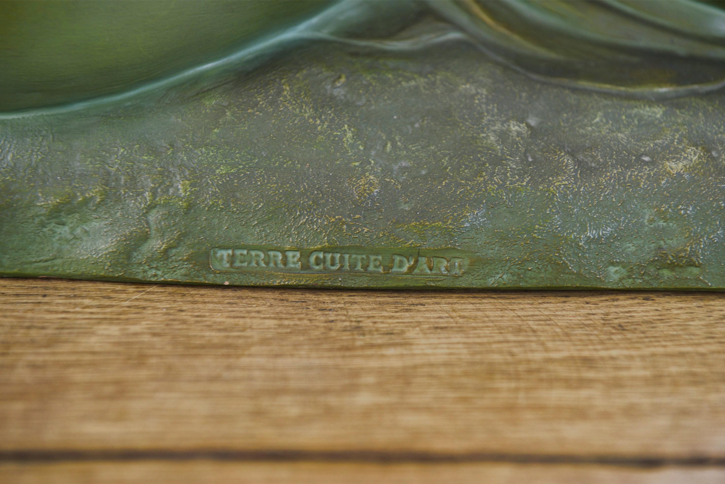 Milieu du XXe siècle Sculpture en terre cuite patine bronze par Ugo Cipriani en vente