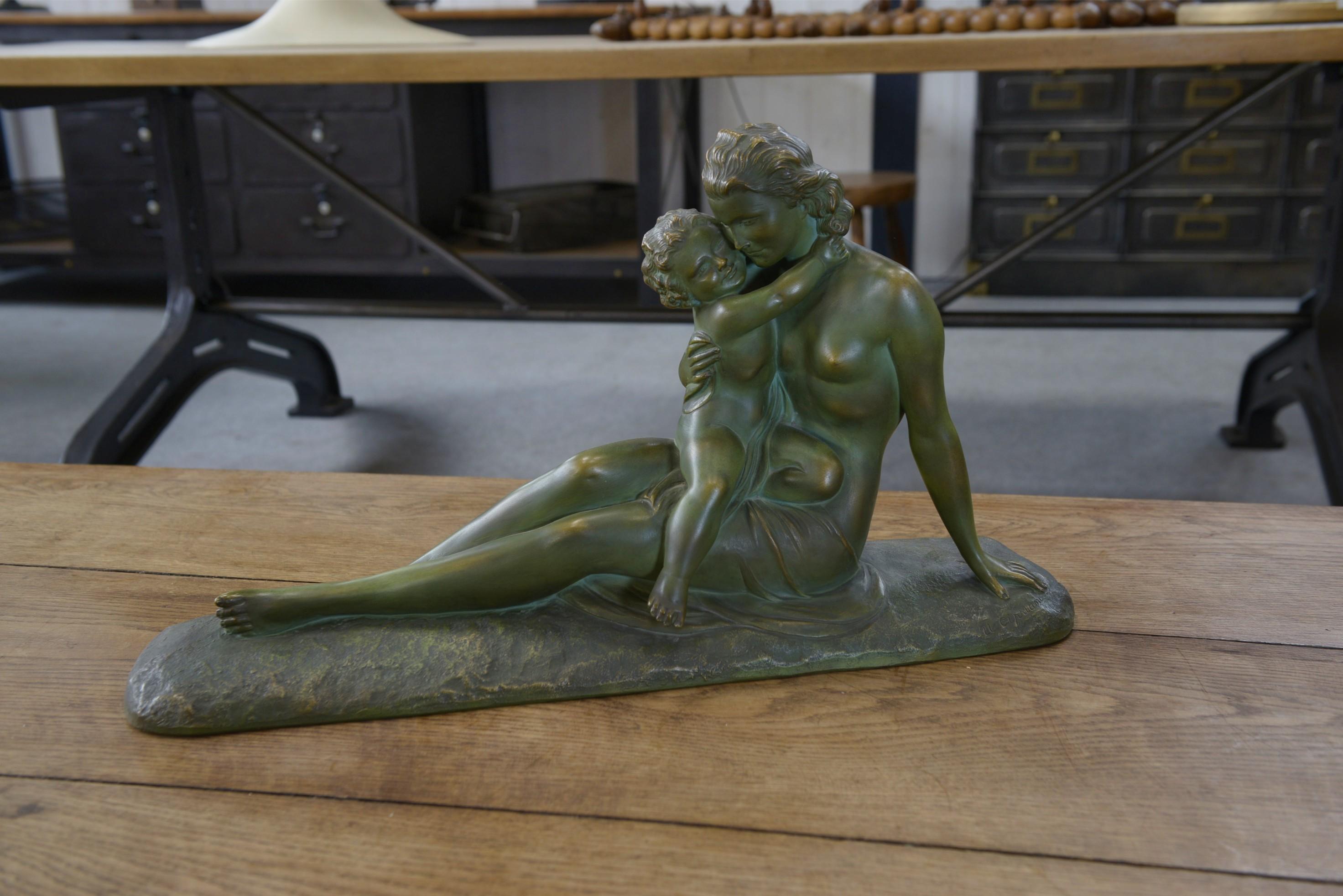 Terre cuite Sculpture en terre cuite patine bronze par Ugo Cipriani en vente