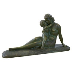 Sculpture en terre cuite patine bronze par Ugo Cipriani