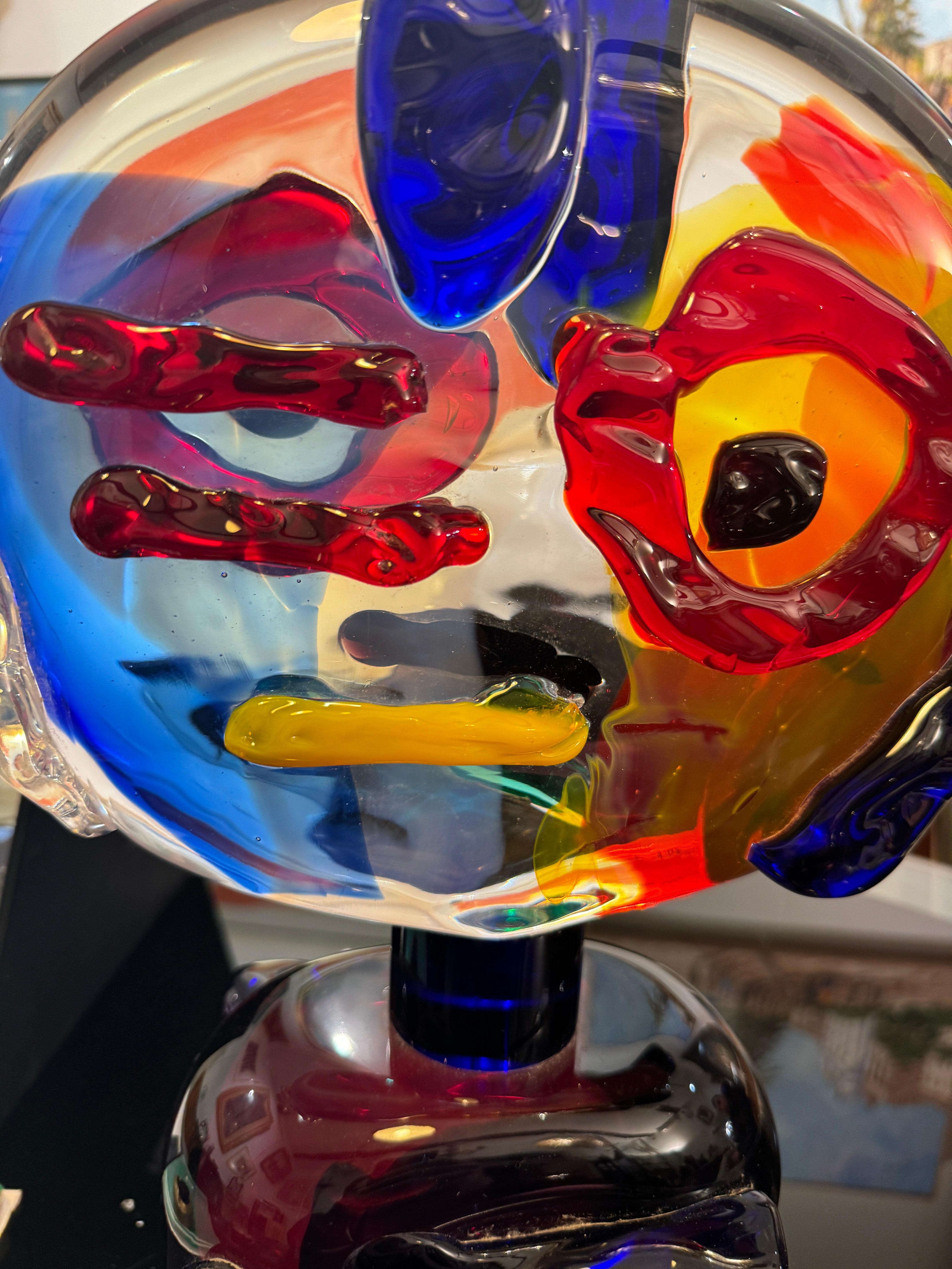 Sculpture en verre Omaggio à Picasso par Walter Furlan Excellent état à Nice, FR