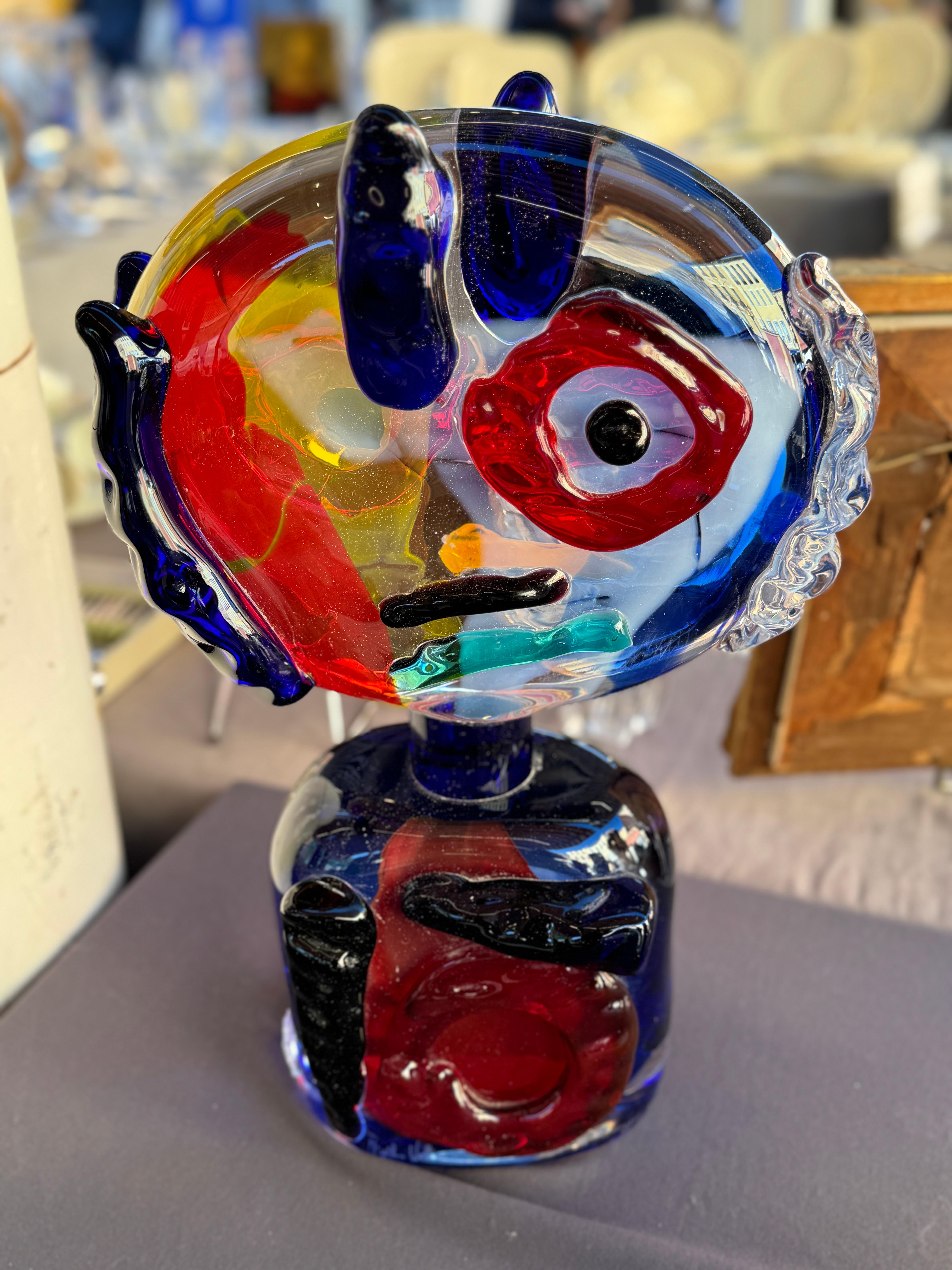 Verre d'art Sculpture en verre Omaggio à Picasso par Walter Furlan