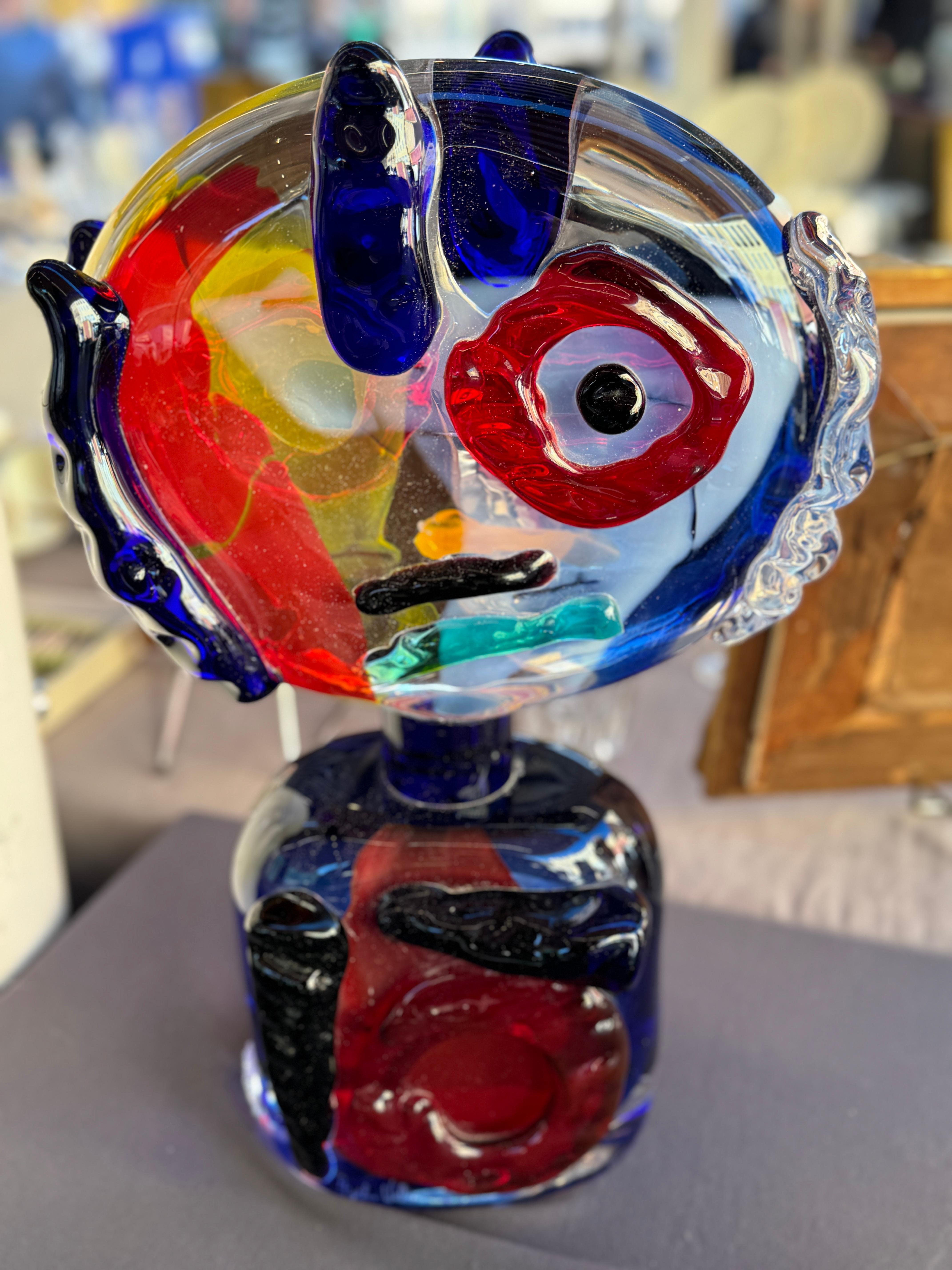 Sculpture en verre Omaggio à Picasso par Walter Furlan 1