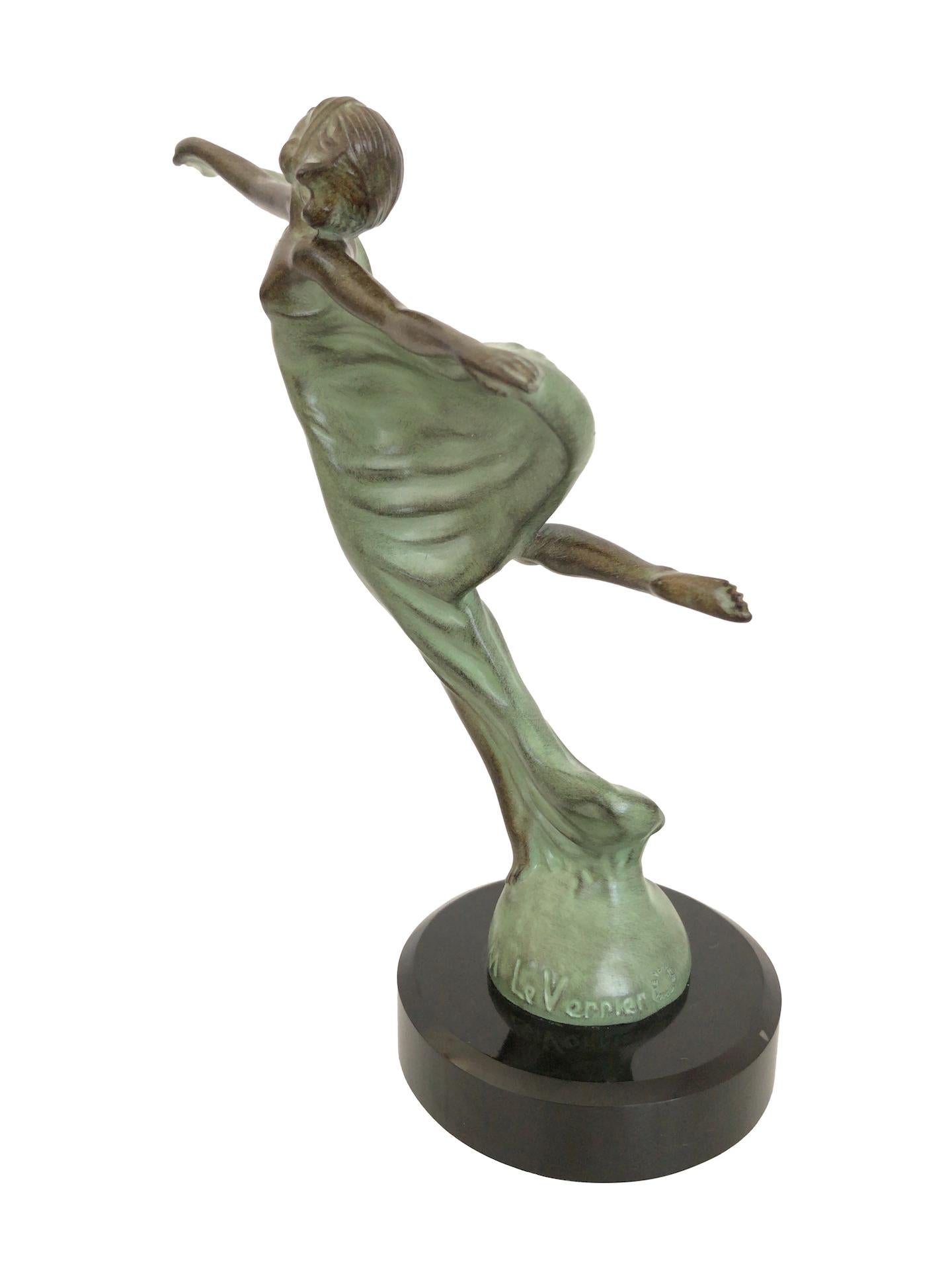 Contemporary Sculpture Envol Dancer French Art Deco Style Radiator Mascot from Max Le Verrier