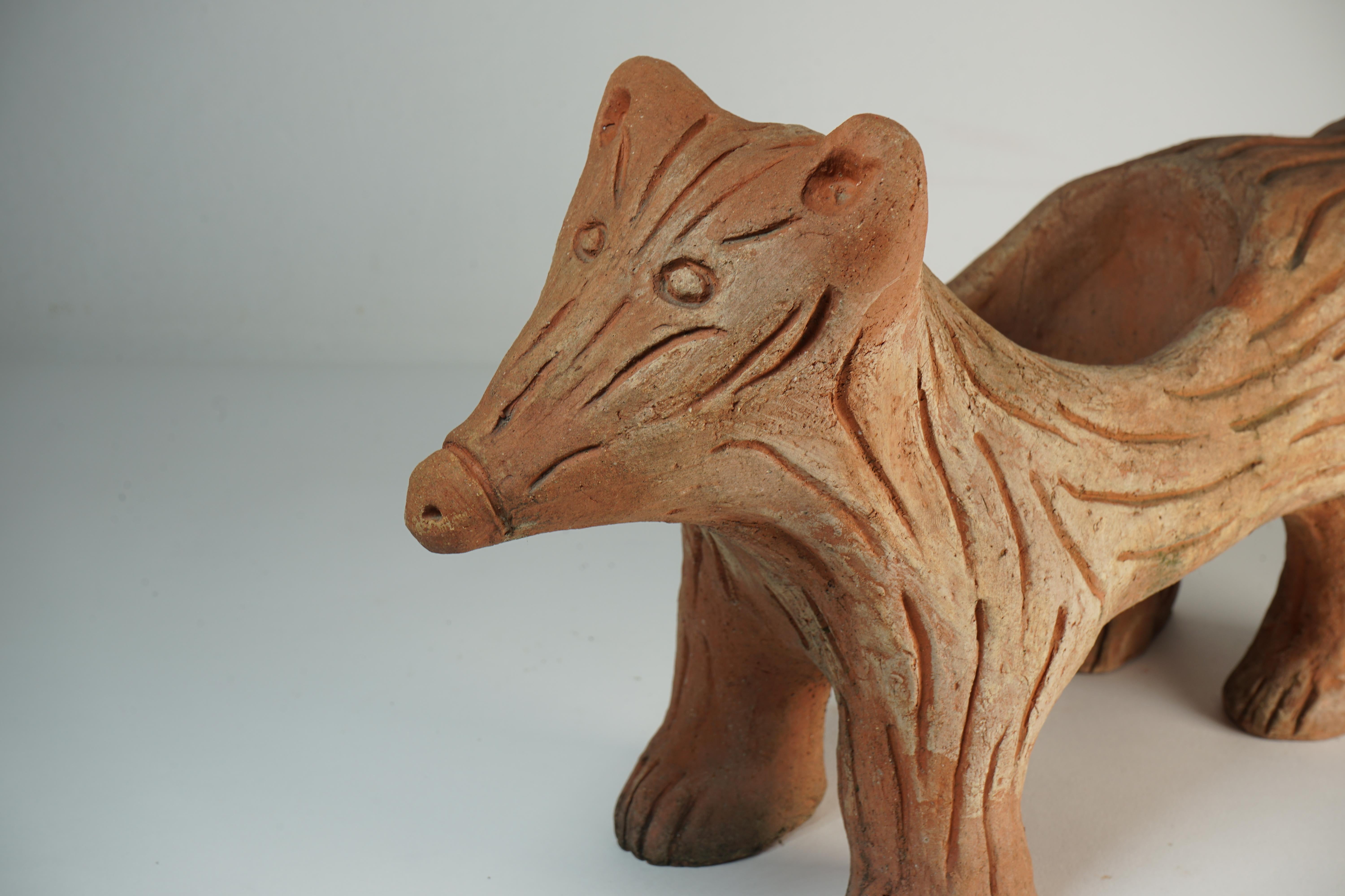 badger wood carving