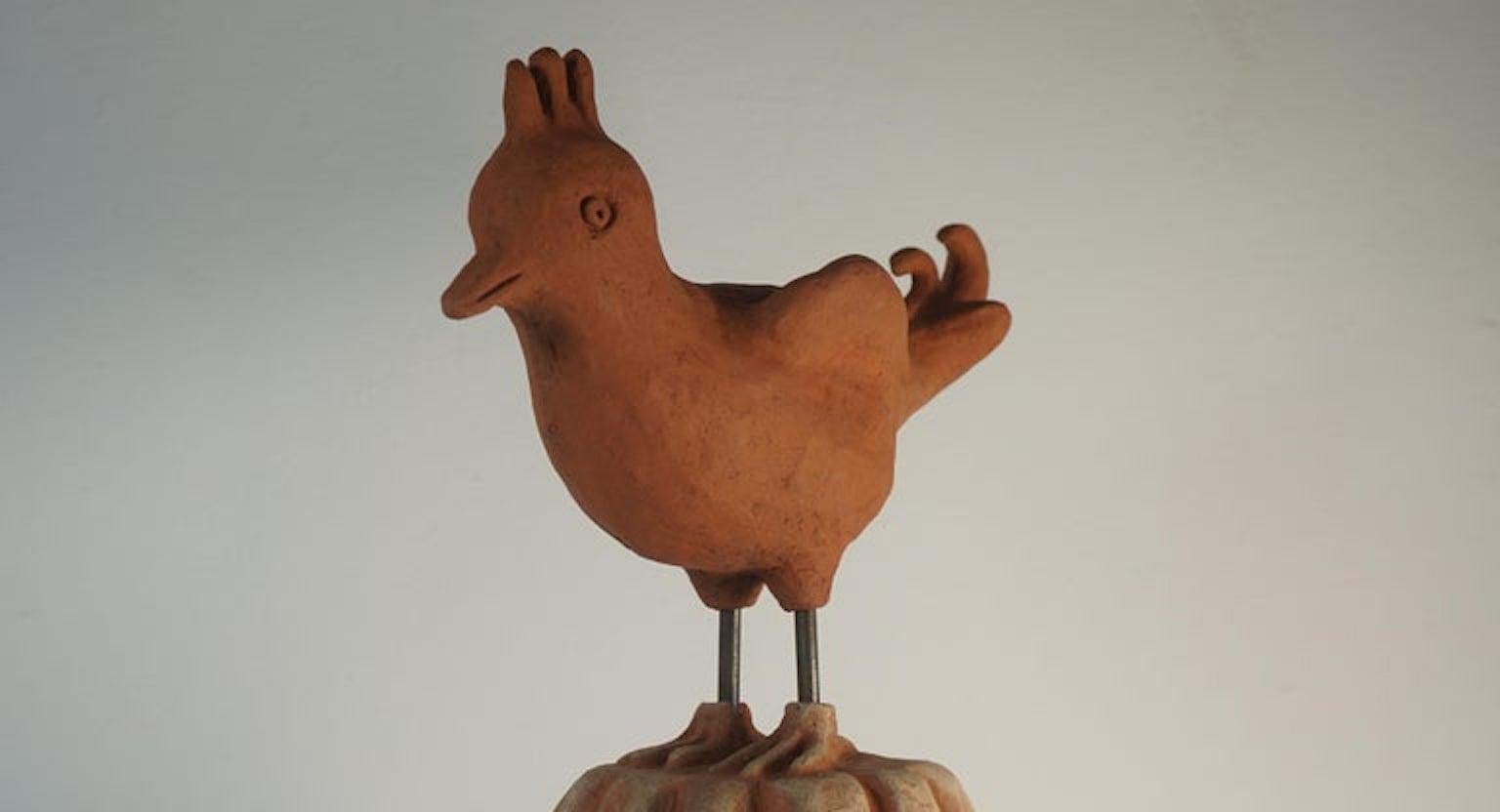Italian Sculpture Fantastic Bird Model by N. Du Pasquier for Alessio Sarri Editions For Sale