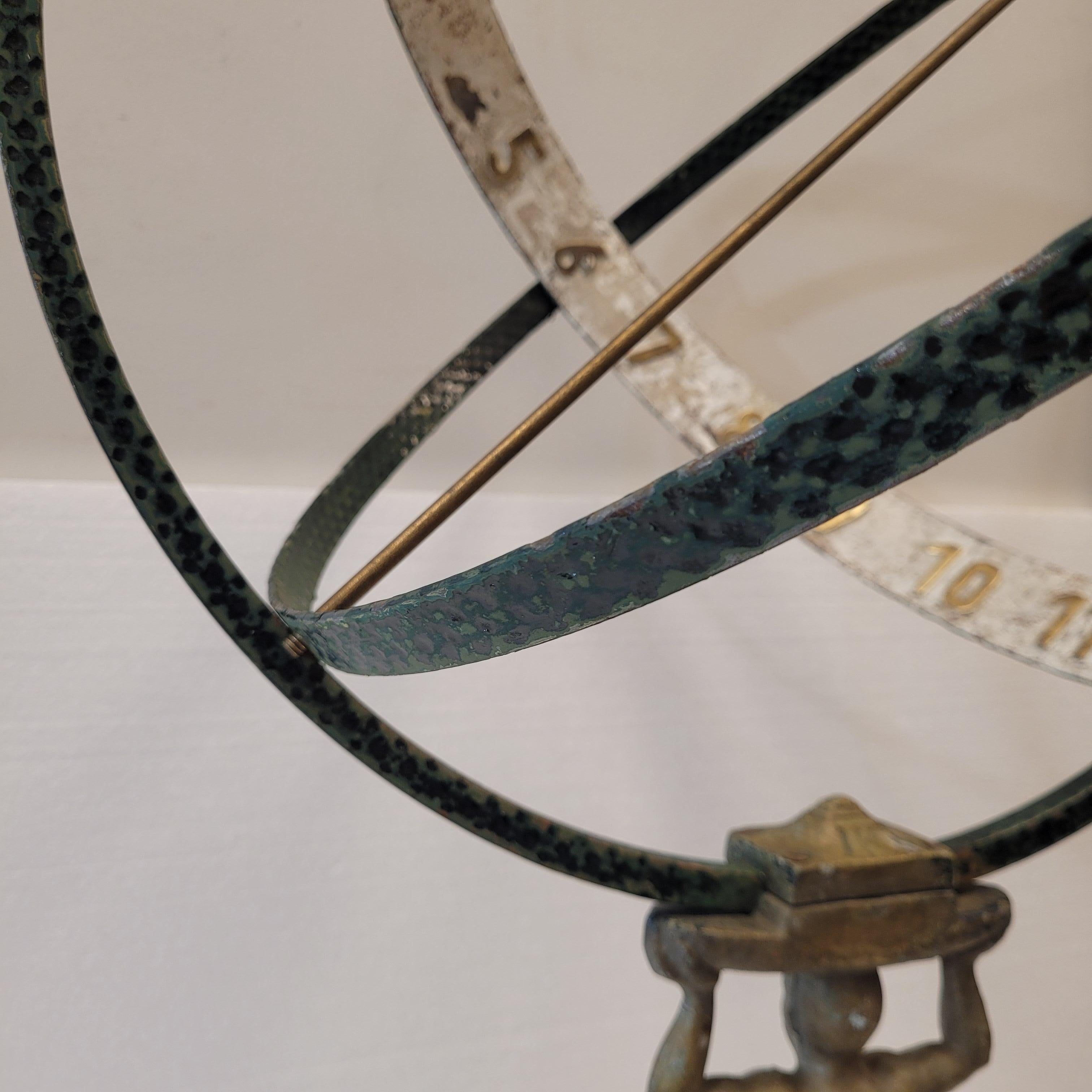 Sculpture  French “Armillary sundial”, Bronze and stone, midcentury 6