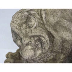 Sculpture from the 19th Century in Direct-Cut Marble "The Lion with the Snake"