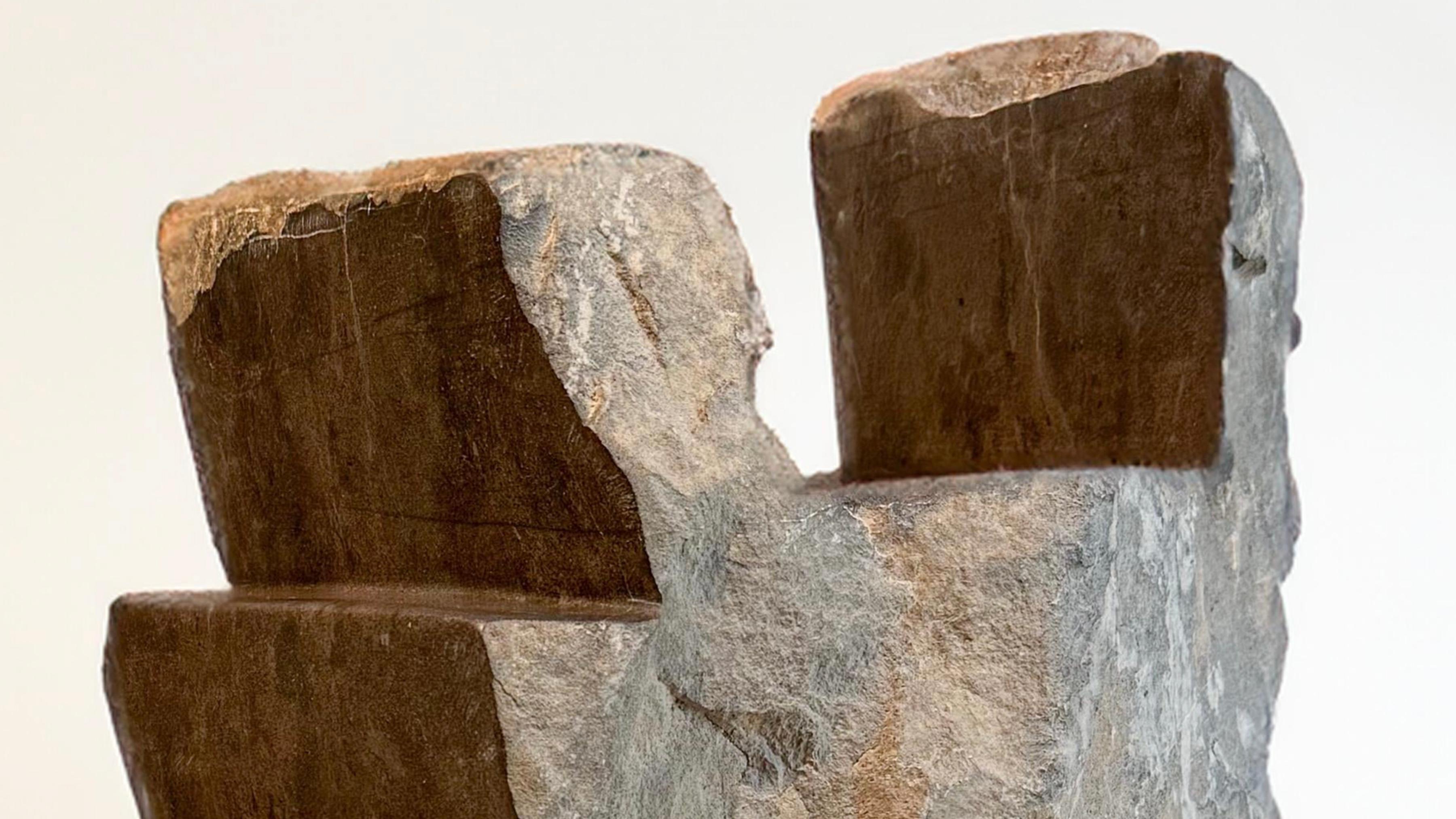 Functional Sculpture Black Stone Handcrafted Pedra Negra F-8 by Ricard Casabayó For Sale 1