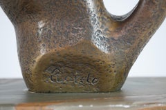 Sculpture Gianpietro CEOLDO. Bronze sur socle en onyx vert. “La Femme” vers 1970