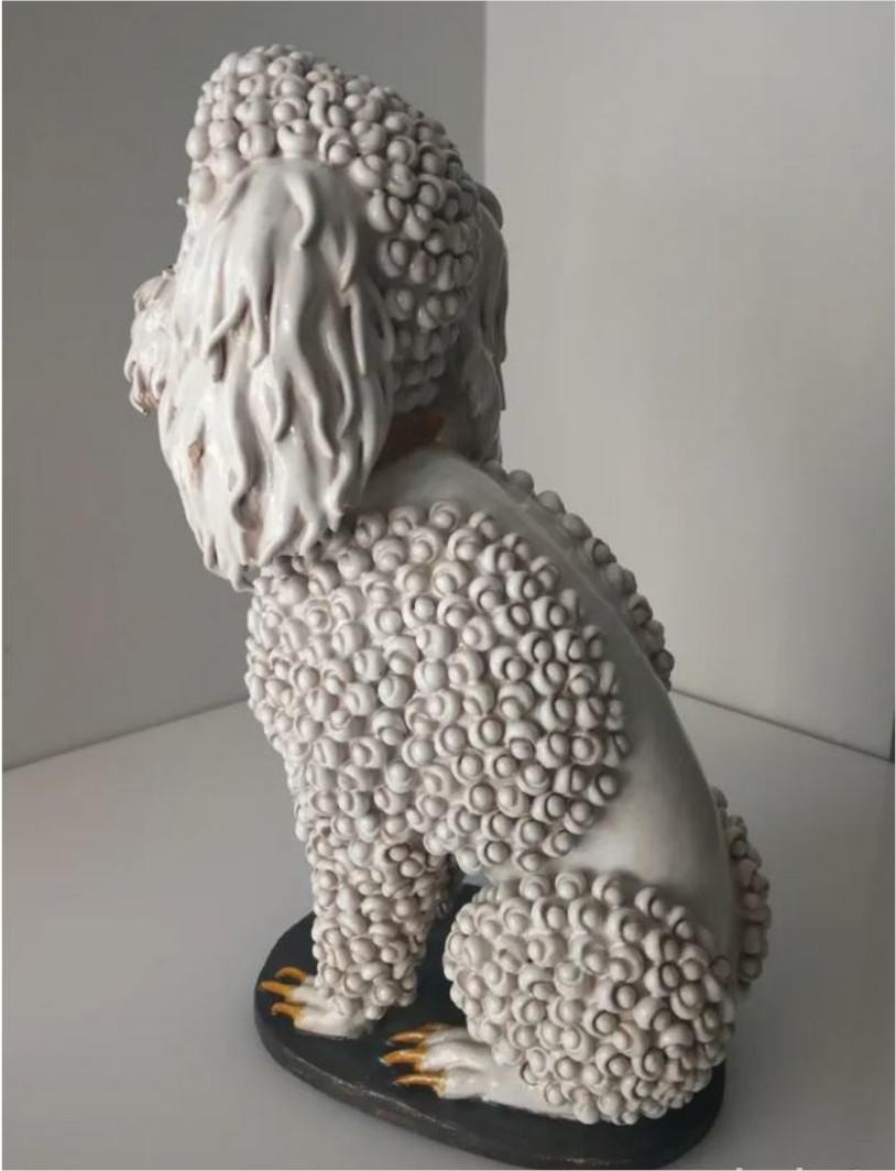 Sculpture Glazed Ceramic Dog Sealed For Sale 3