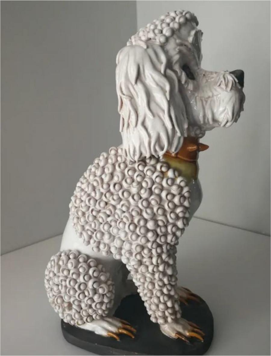 Sculpture Glazed Ceramic Dog Sealed For Sale 1