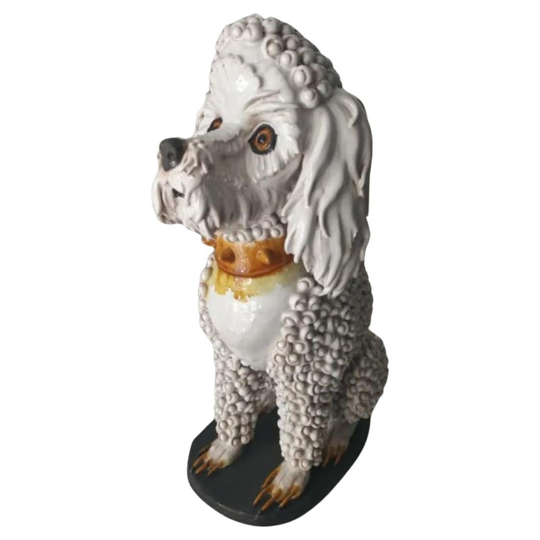 Sculpture Glazed Ceramic Dog Sealed For Sale