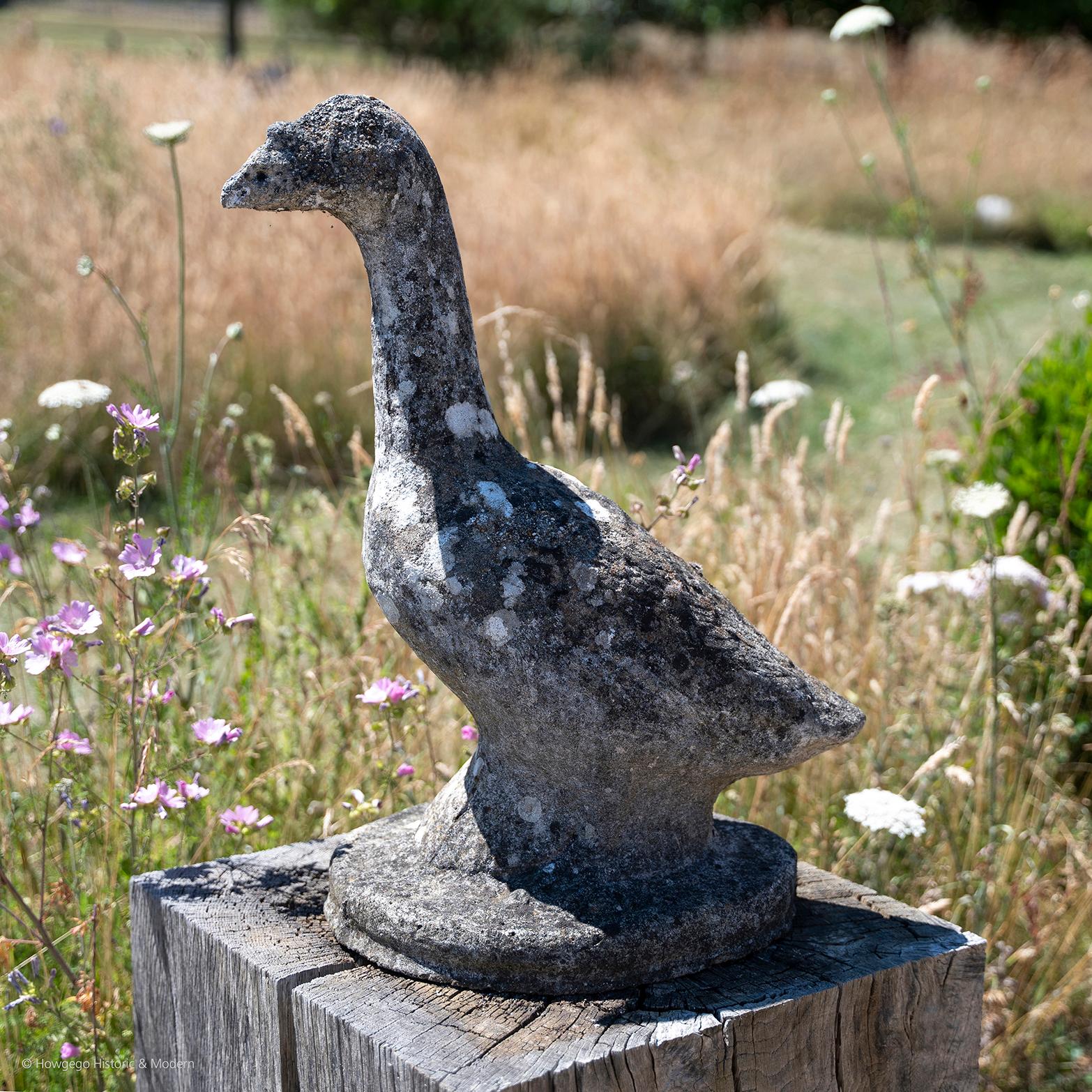 Hand-Carved Sculpture Goose Composite For Sale