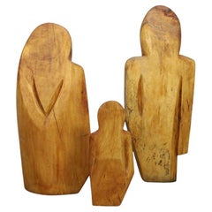 Sculpture Group “Family in Wood” by Roland Lavianne, 1970s