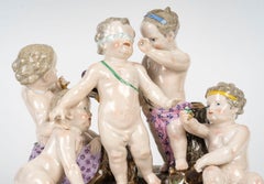 Sculpture, groupe en porcelaine de Meissen, XIXe siècle, période Napoléon III.
