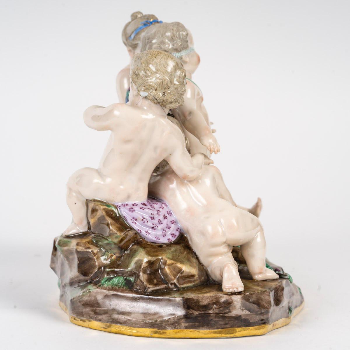 Scultura, Gruppo in Meissen Porcelain, XIX secolo, Periodo di Napoleone III. in vendita 1