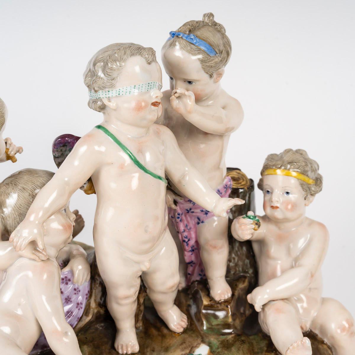 Scultura, Gruppo in Meissen Porcelain, XIX secolo, Periodo di Napoleone III. in vendita 2