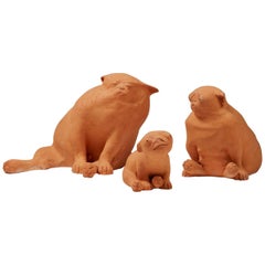 Sculpture Group “Pug Family” Designed by Sonja Petterson, Sweden, 1985