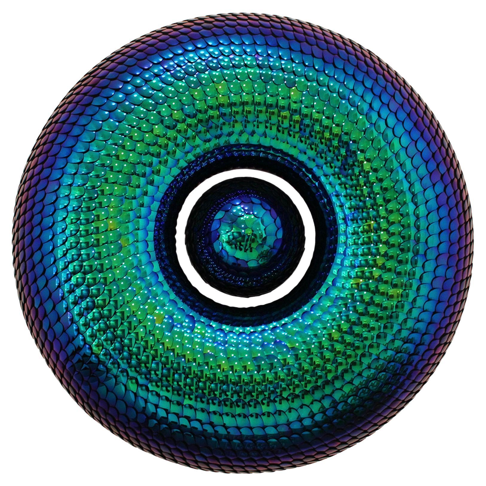 Blue & Green Torus Shape Wall Sculpture Habitat Elusive by Eelco Hilgerson  For Sale