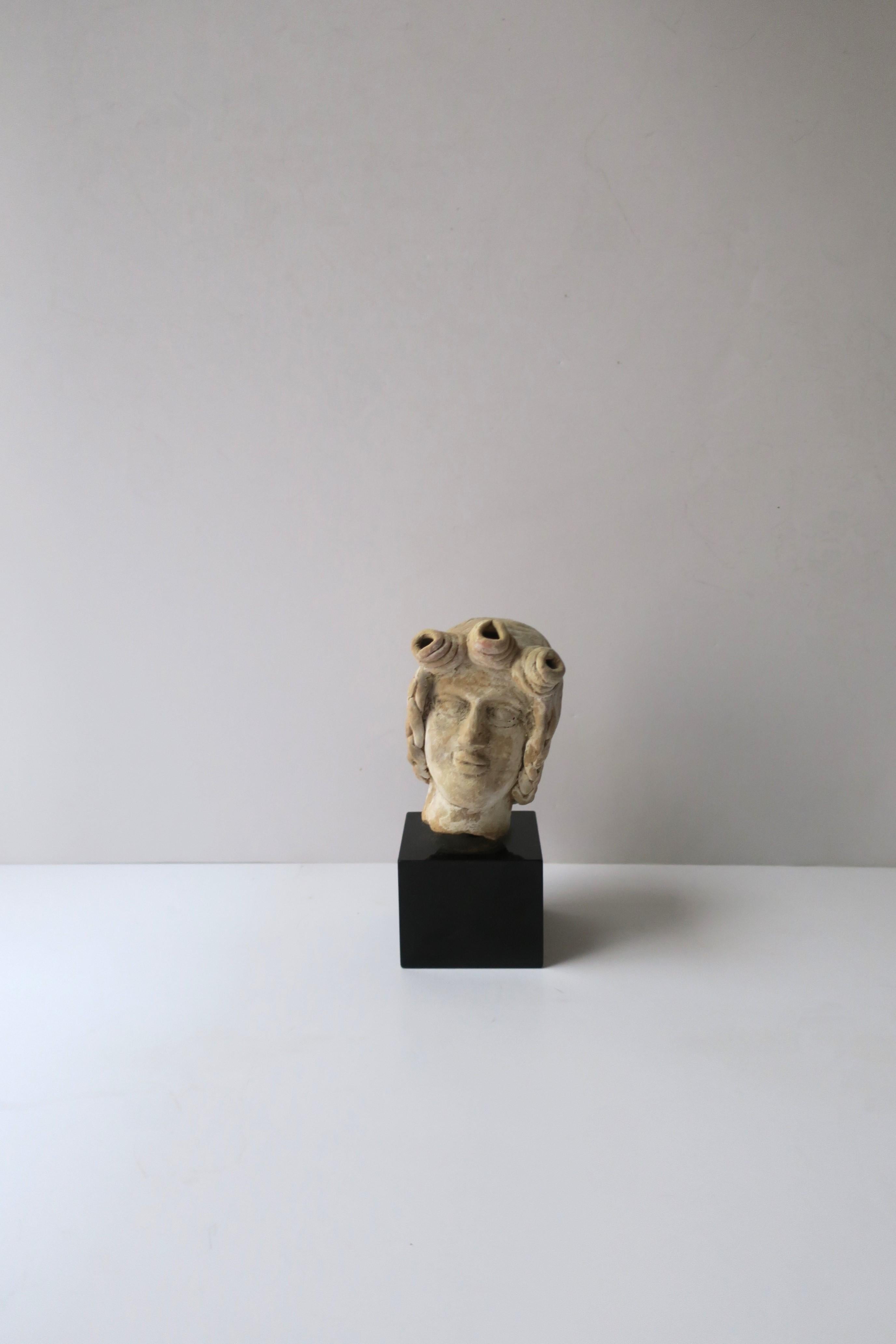 Classical Greek Terracotta Sculpture Head For Sale