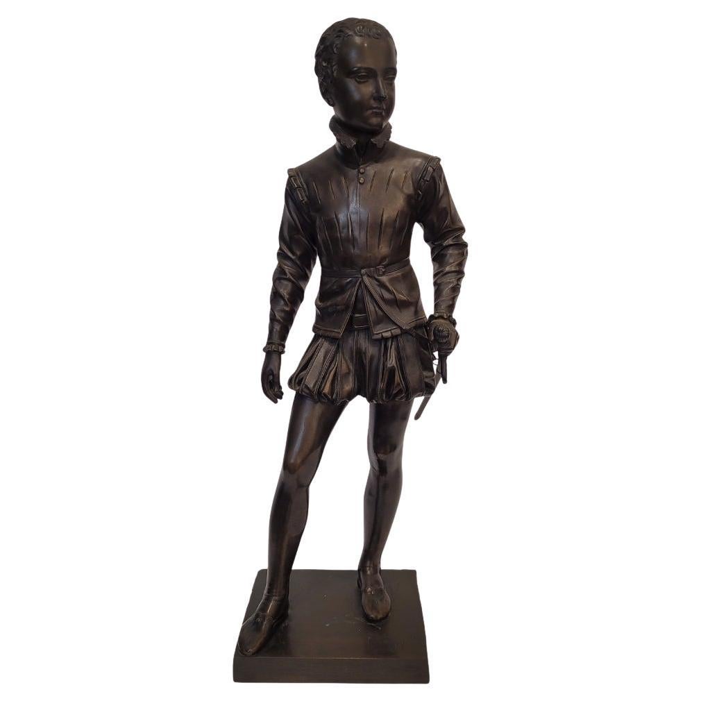 Escultura "Enrique IV" bronce patinado francés firmada Bosio