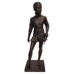 Escultura "Enrique IV" bronce patinado francés firmada Bosio