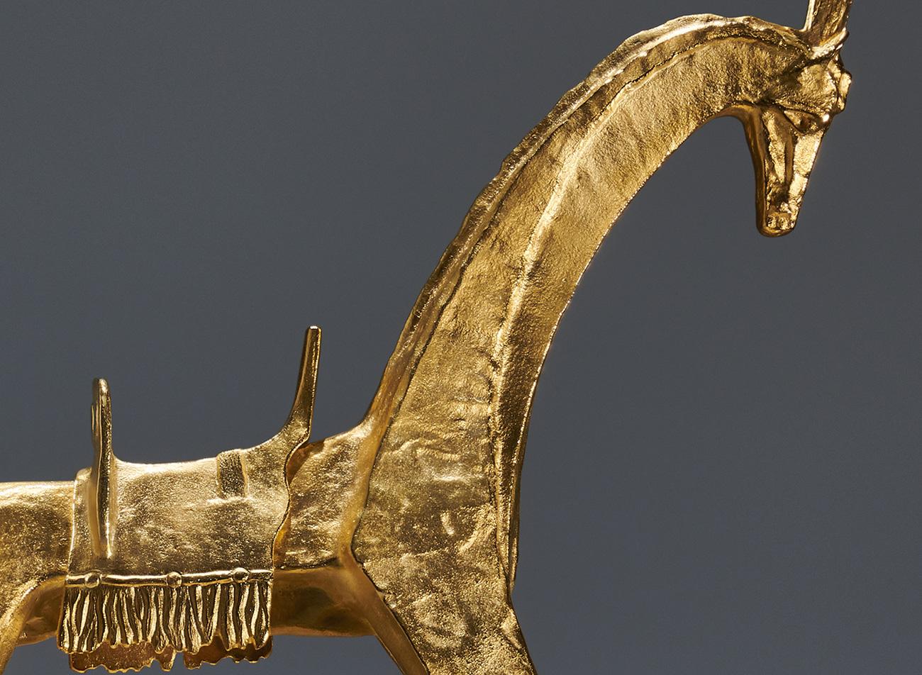 Sculpture Hispahan Horse, Felix Agostini, Bronze, 24k Gilding For Sale 5