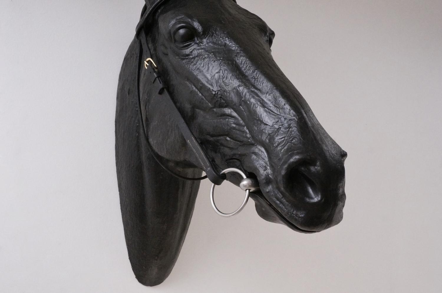 Rustic Sculpture Horse Head Life-Sized Shop Display for Leather Bridle, 1970s, English For Sale