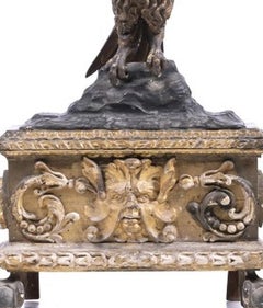 Sculpture - Imperial eagle in carved and gilded wood - 77 cm