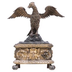 Sculpture - Imperial eagle in carved and gilded wood - 77 cm