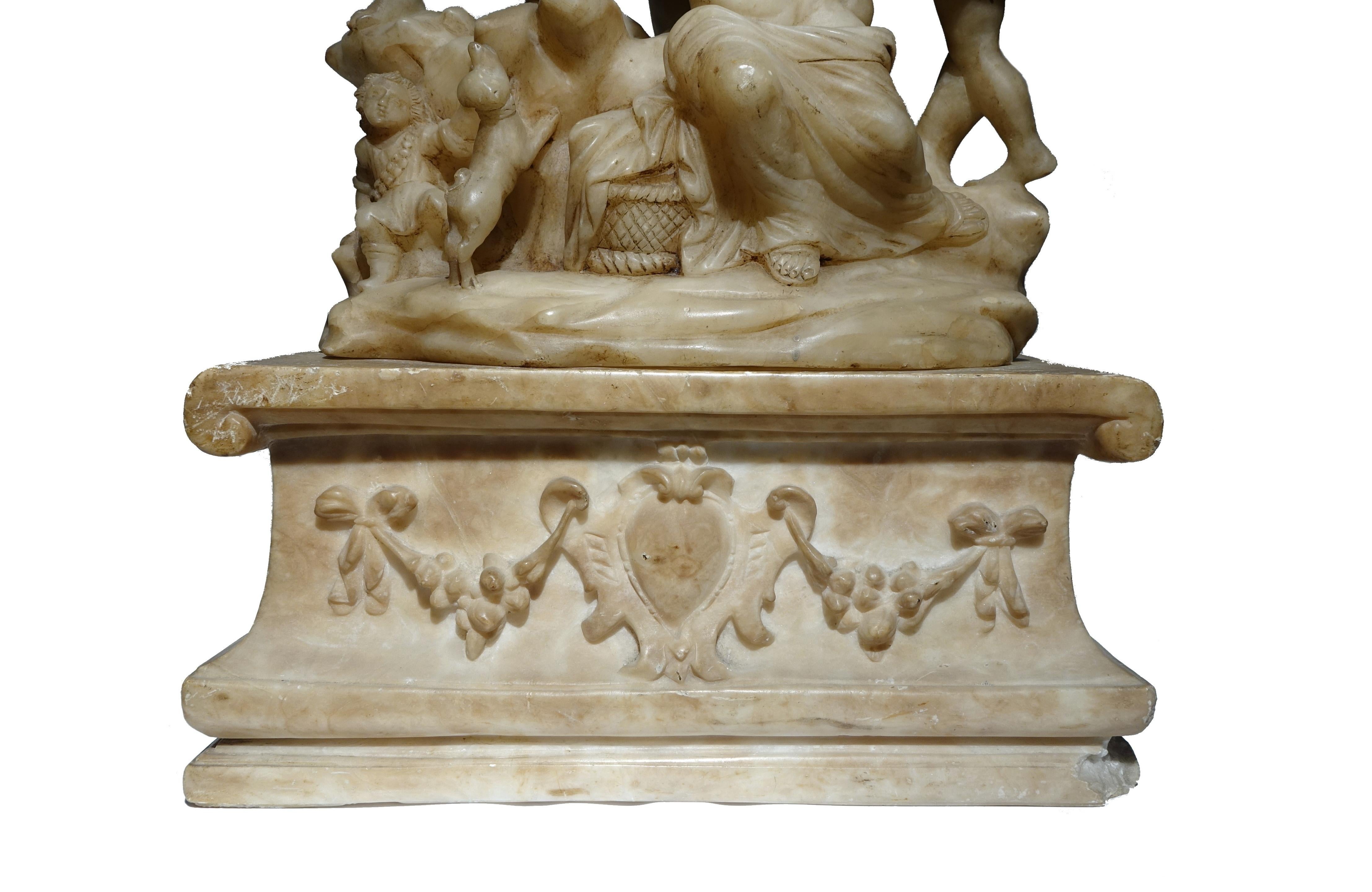 17th Century Figurative Sculptures Alabaster Farnese Bull 1600 Baroque Italy 10