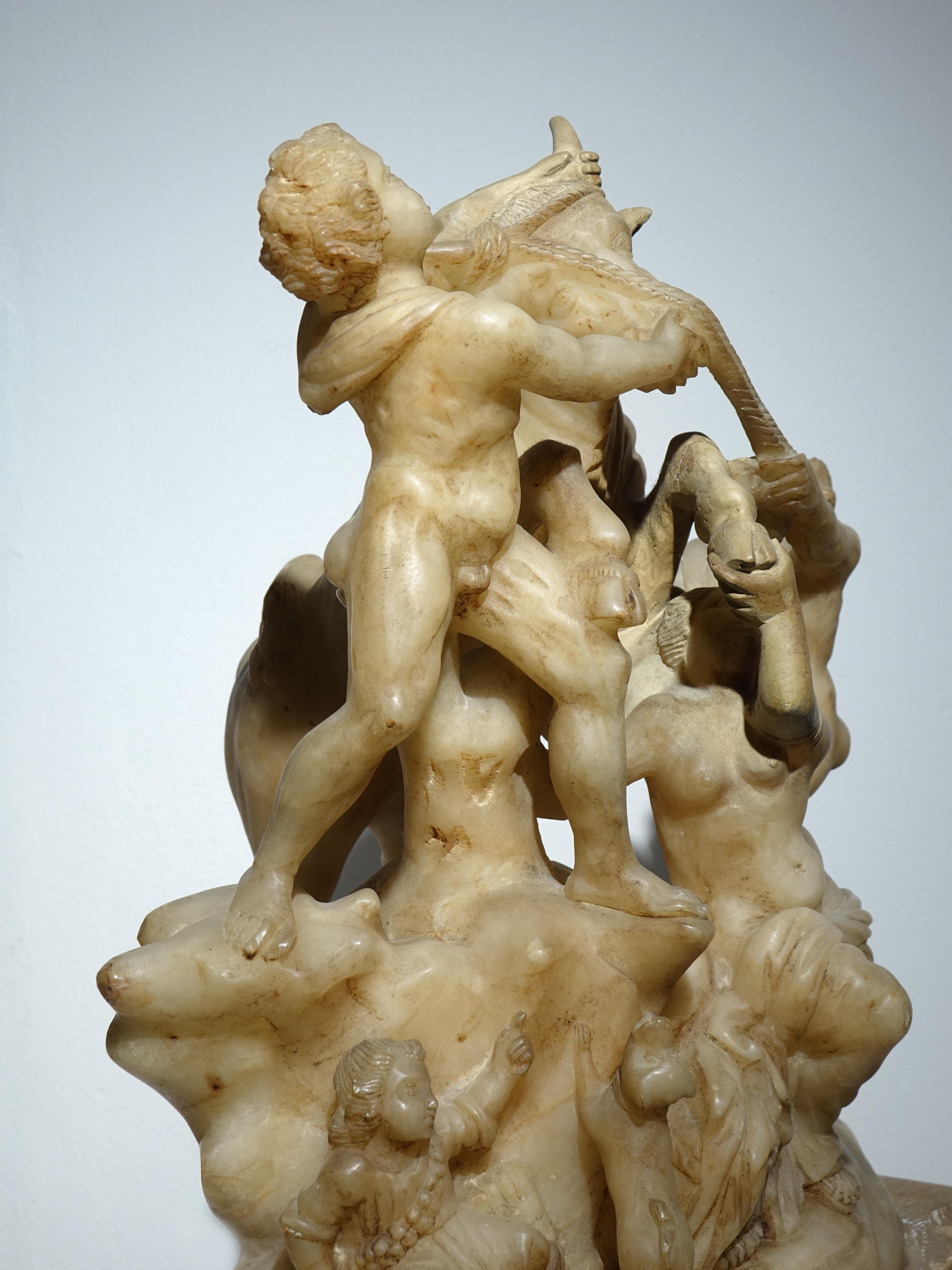 17th Century Figurative Sculptures Alabaster Farnese Bull 1600 Baroque Italy 1