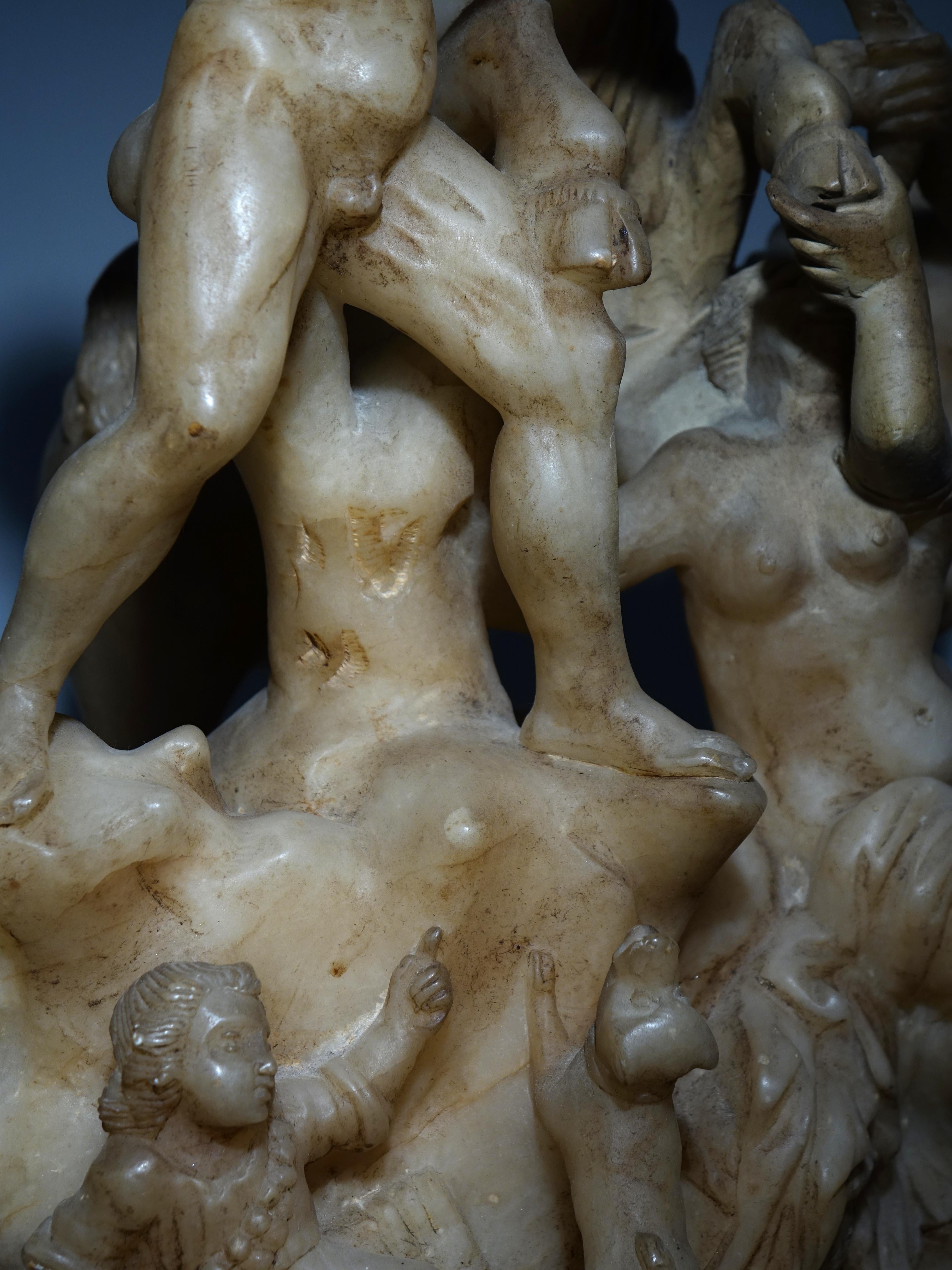 17th Century Figurative Sculptures Alabaster Farnese Bull 1600 Baroque Italy 2