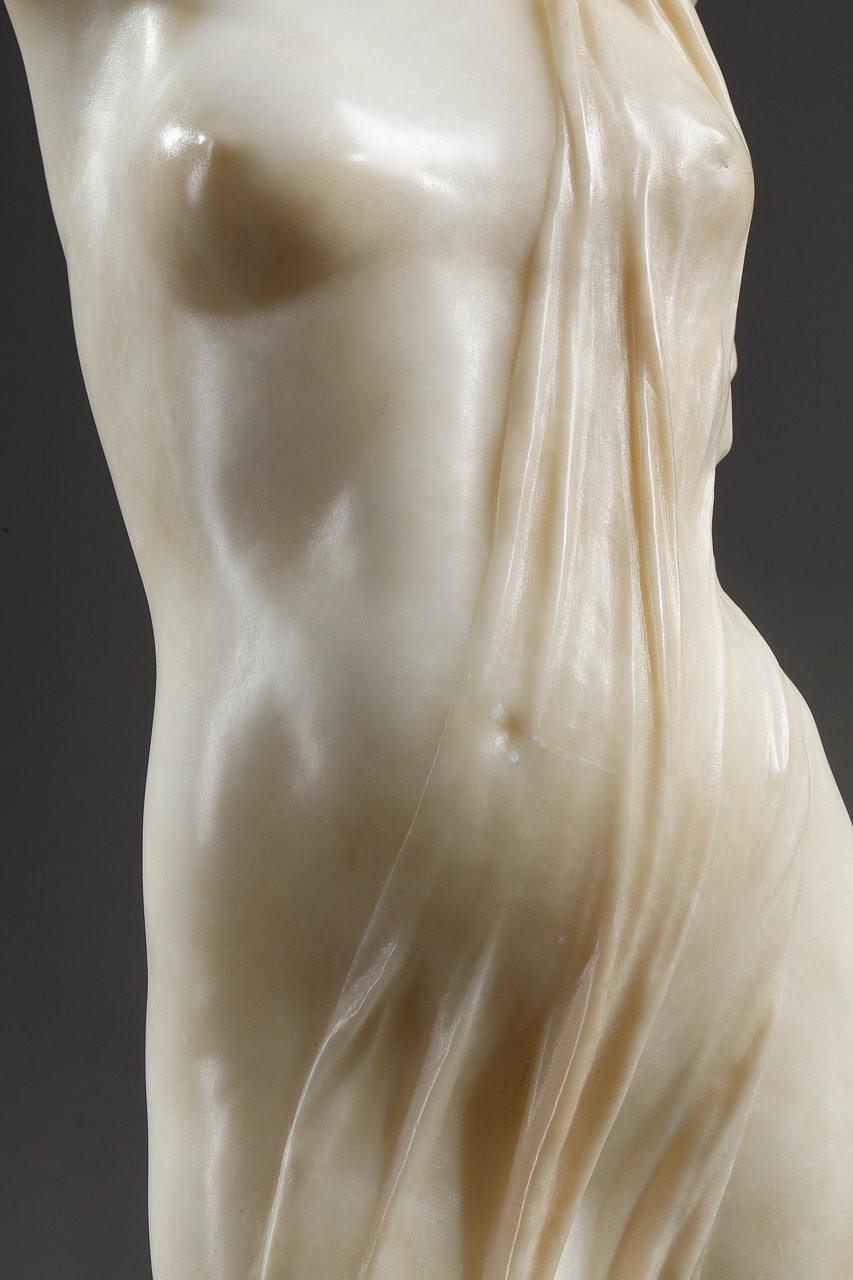 Sculpture in Alabaster of a Woman, Signed A. Del Perugia 2