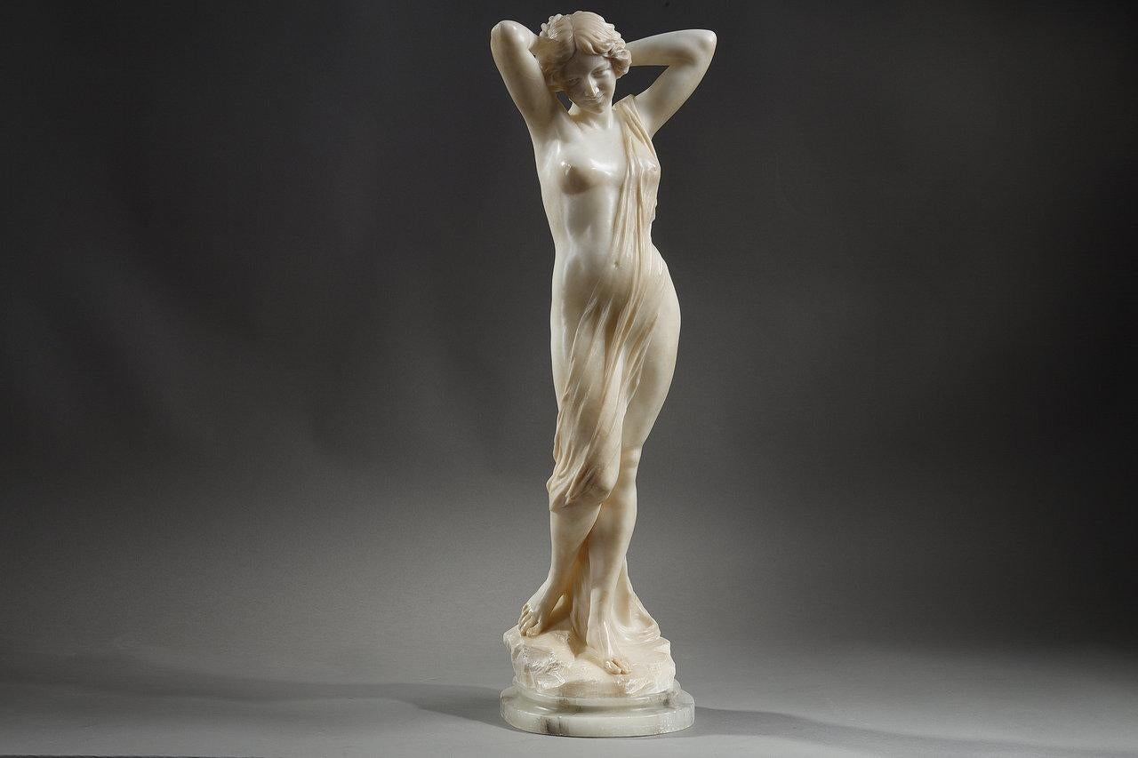 Sculpture in Alabaster of a Woman, Signed A. Del Perugia 5