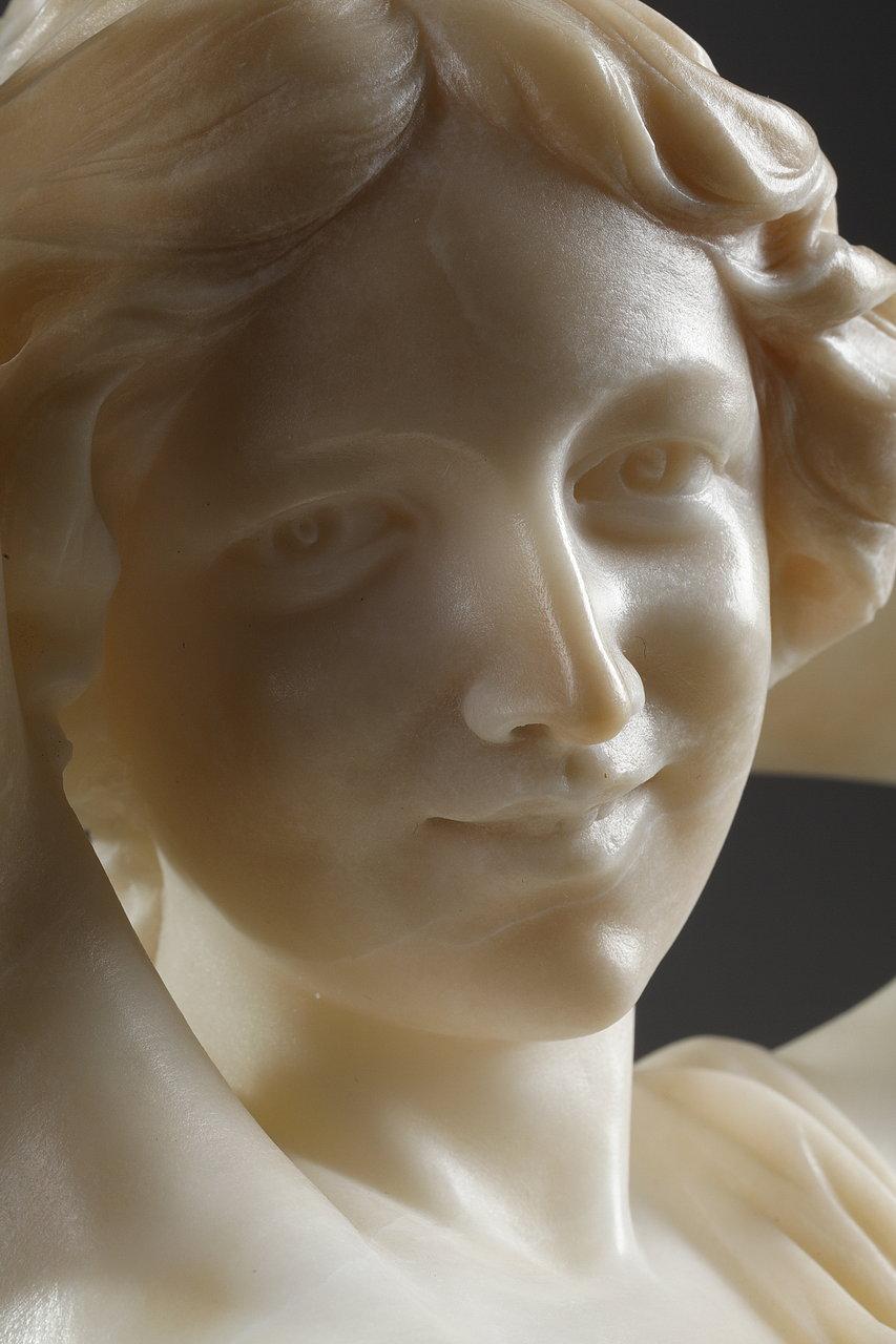 Sculpture in Alabaster of a Woman, Signed A. Del Perugia 7
