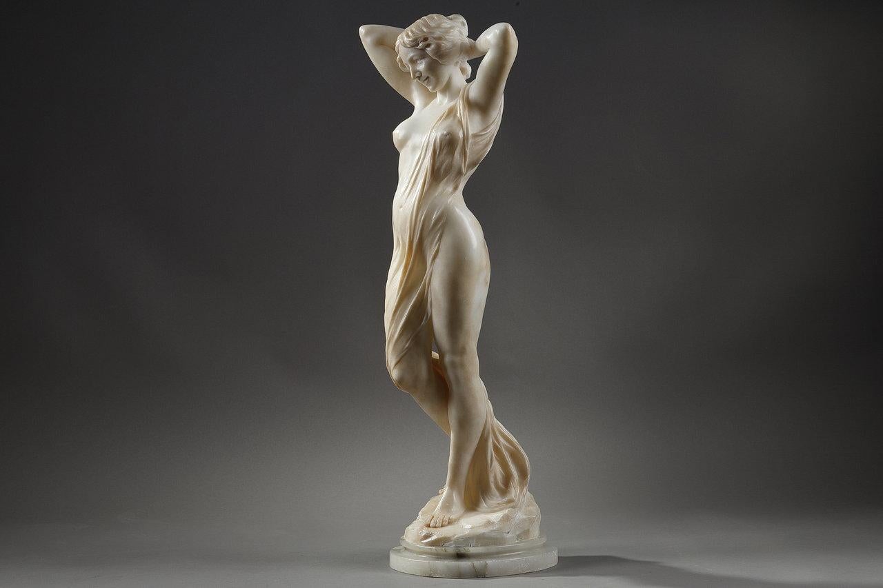 Sculpture in Alabaster of a Woman, Signed A. Del Perugia 11