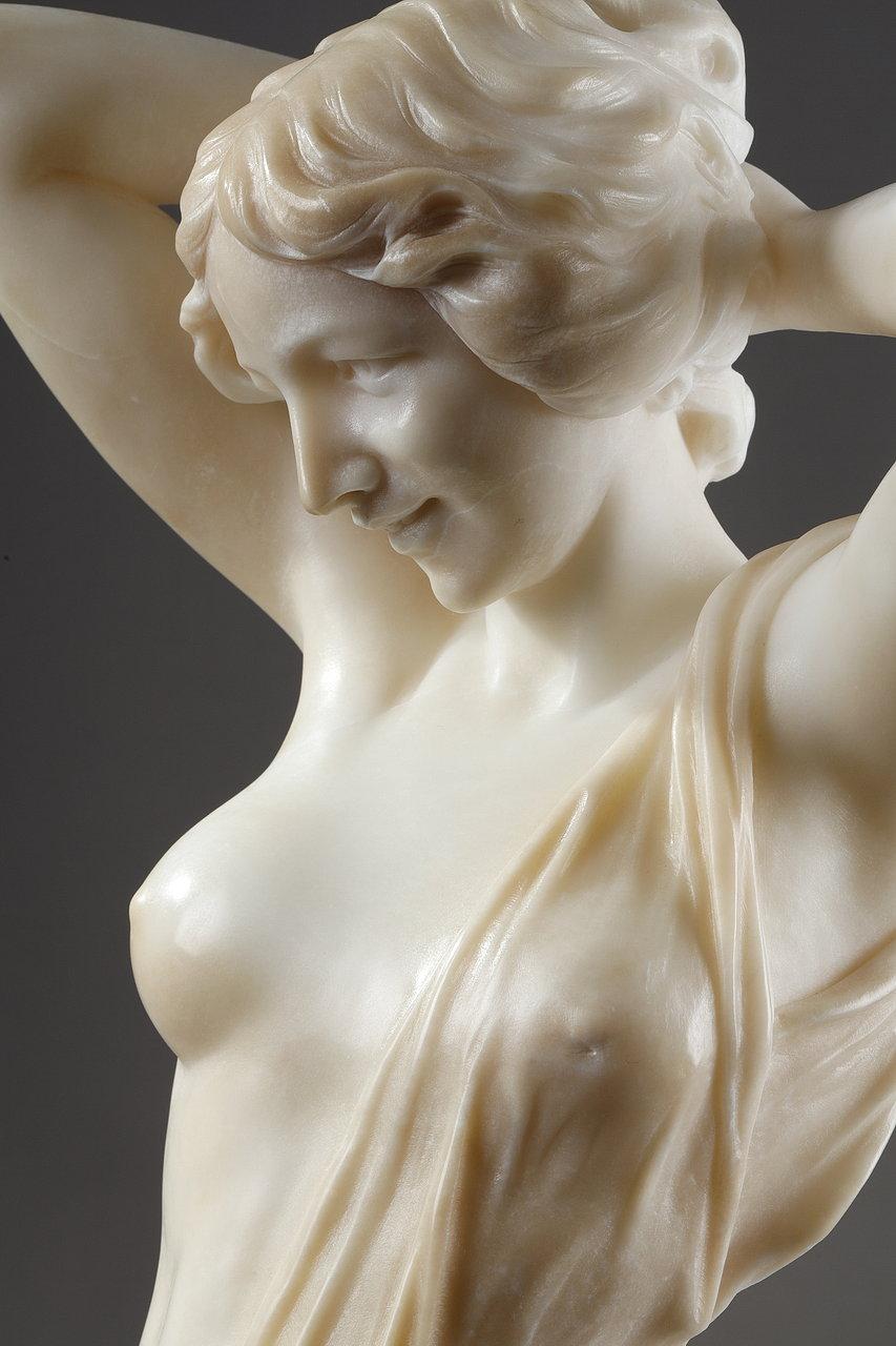 Sculpture in Alabaster of a Woman, Signed A. Del Perugia 1