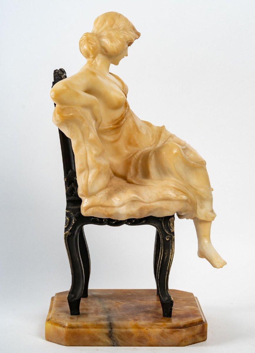 Sculpture In Alabaster Of Art Nouveau Style 2